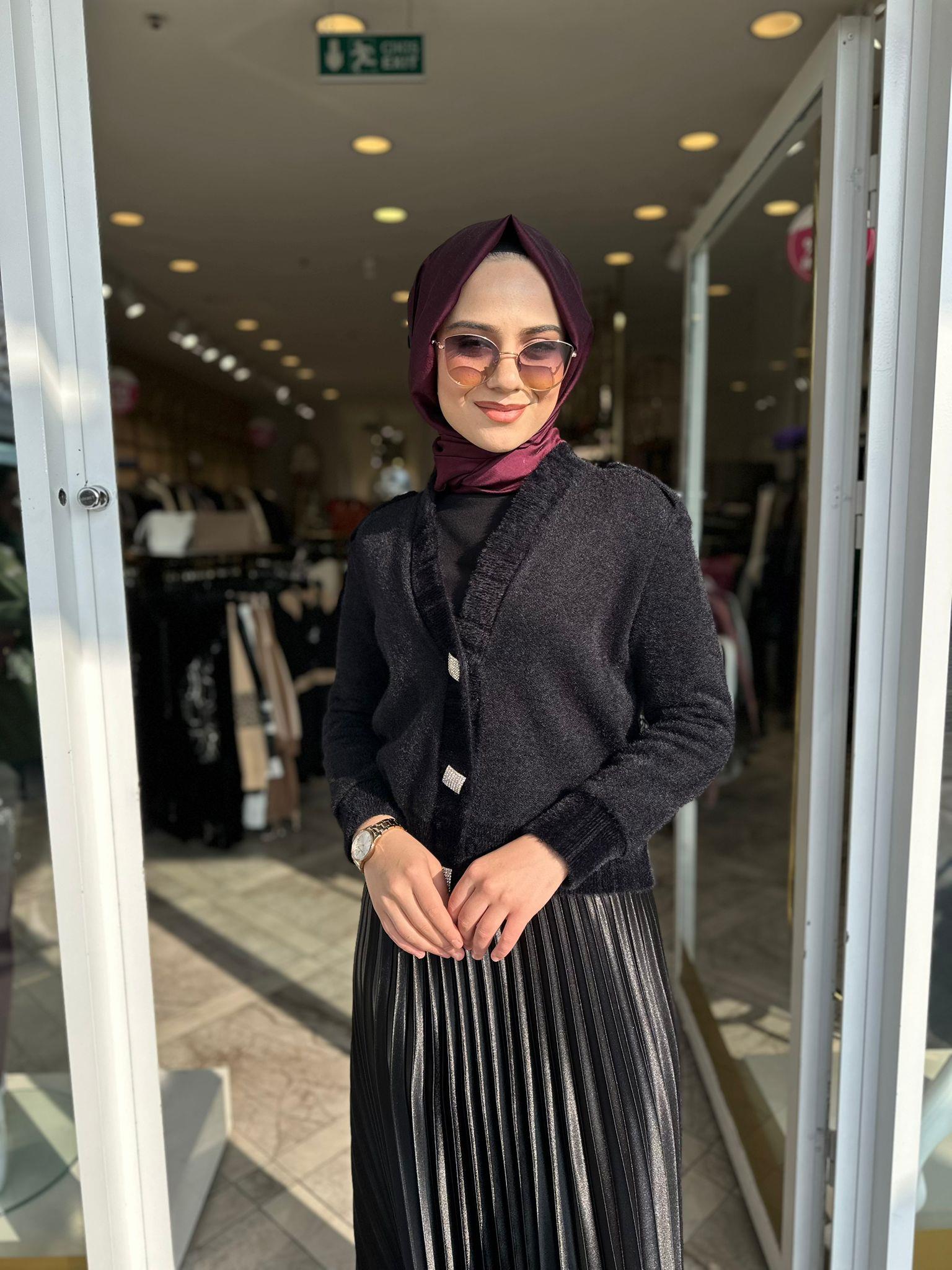 On Triko Hırka 43952 - SİYAH