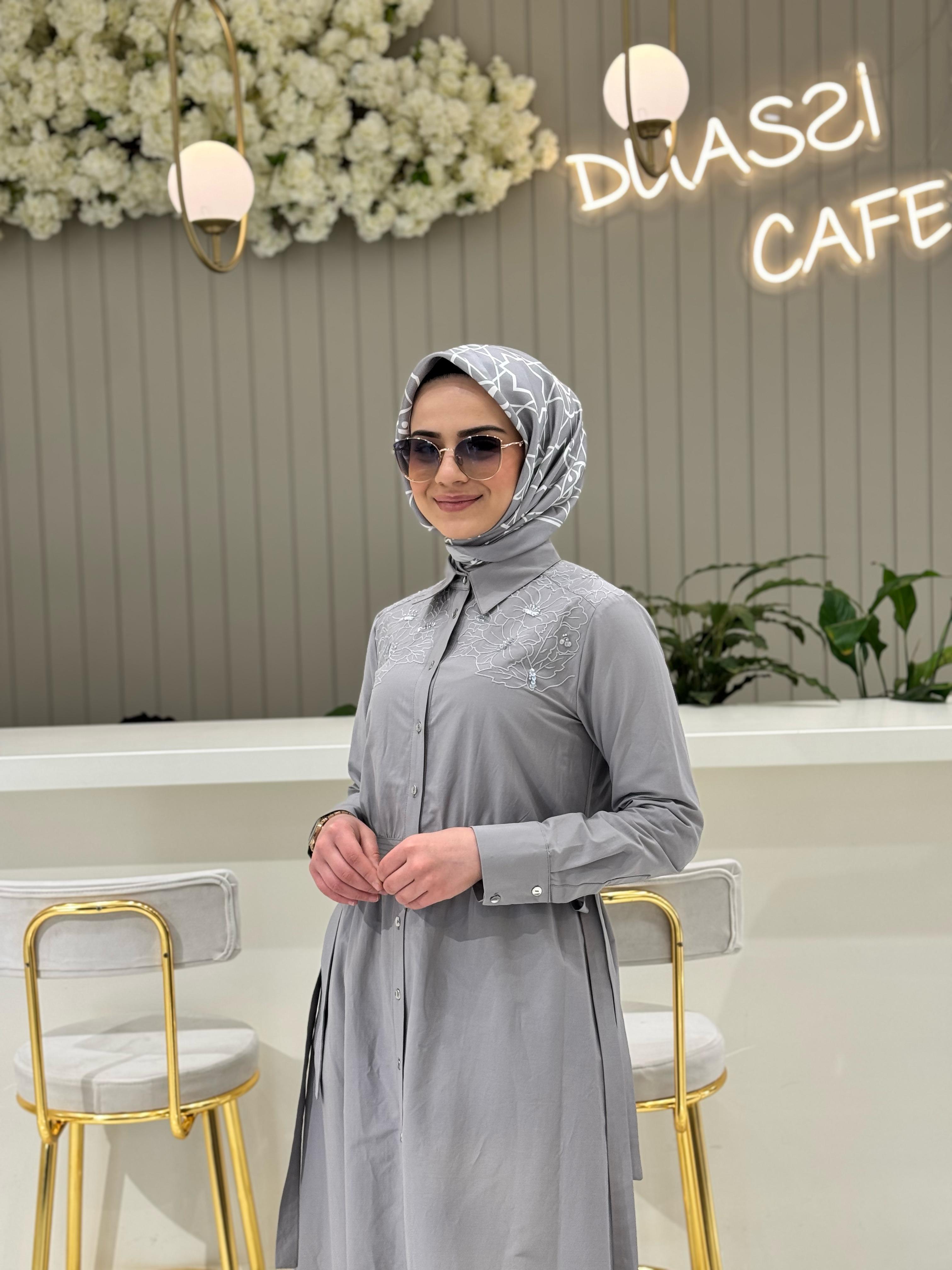 Seçil Günlük Elbise 1020 - GRİ