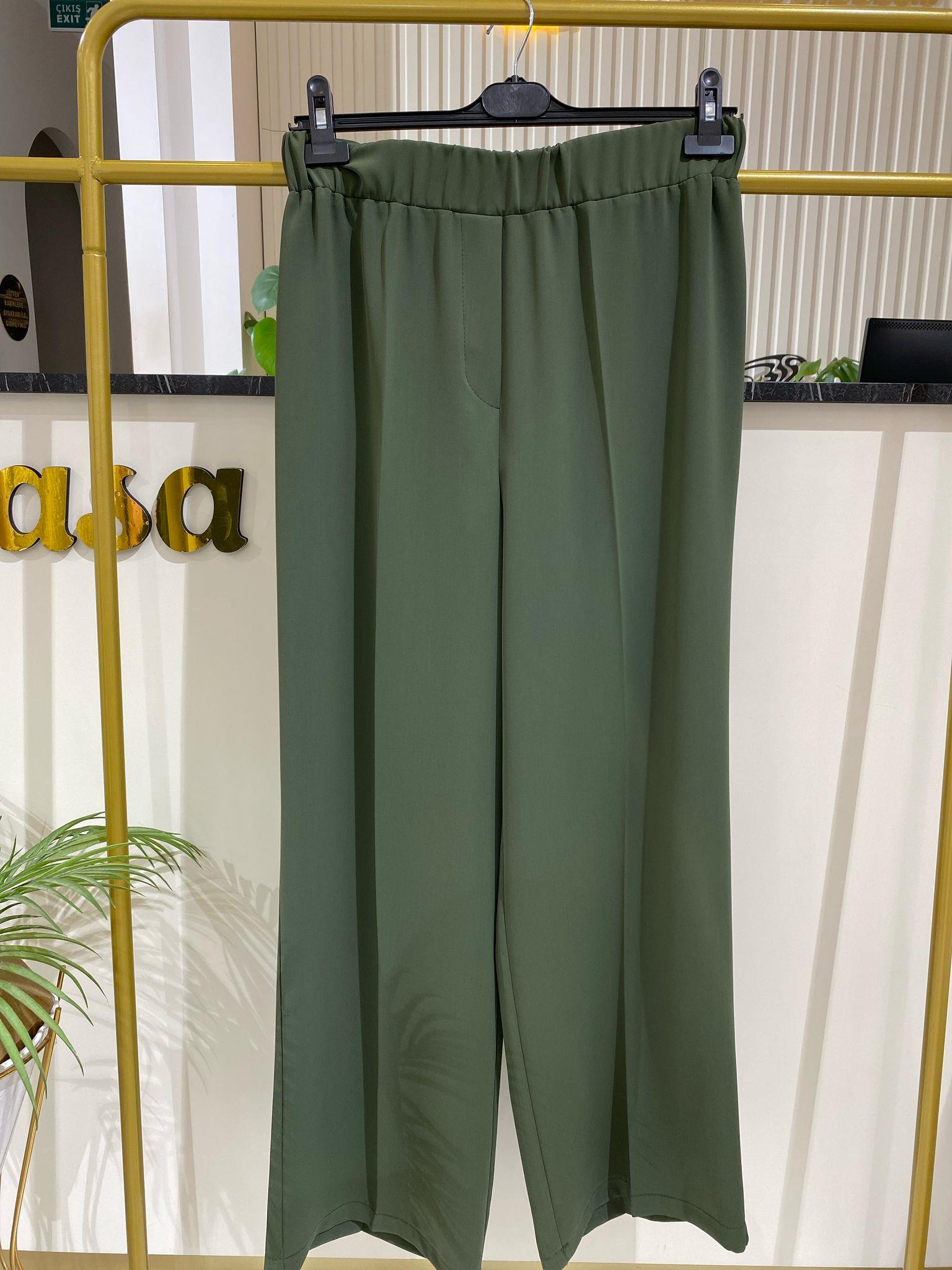 Sentez Colmar Beli Lastikli Geniş Paça Pantolon 5580 - YEŞİL