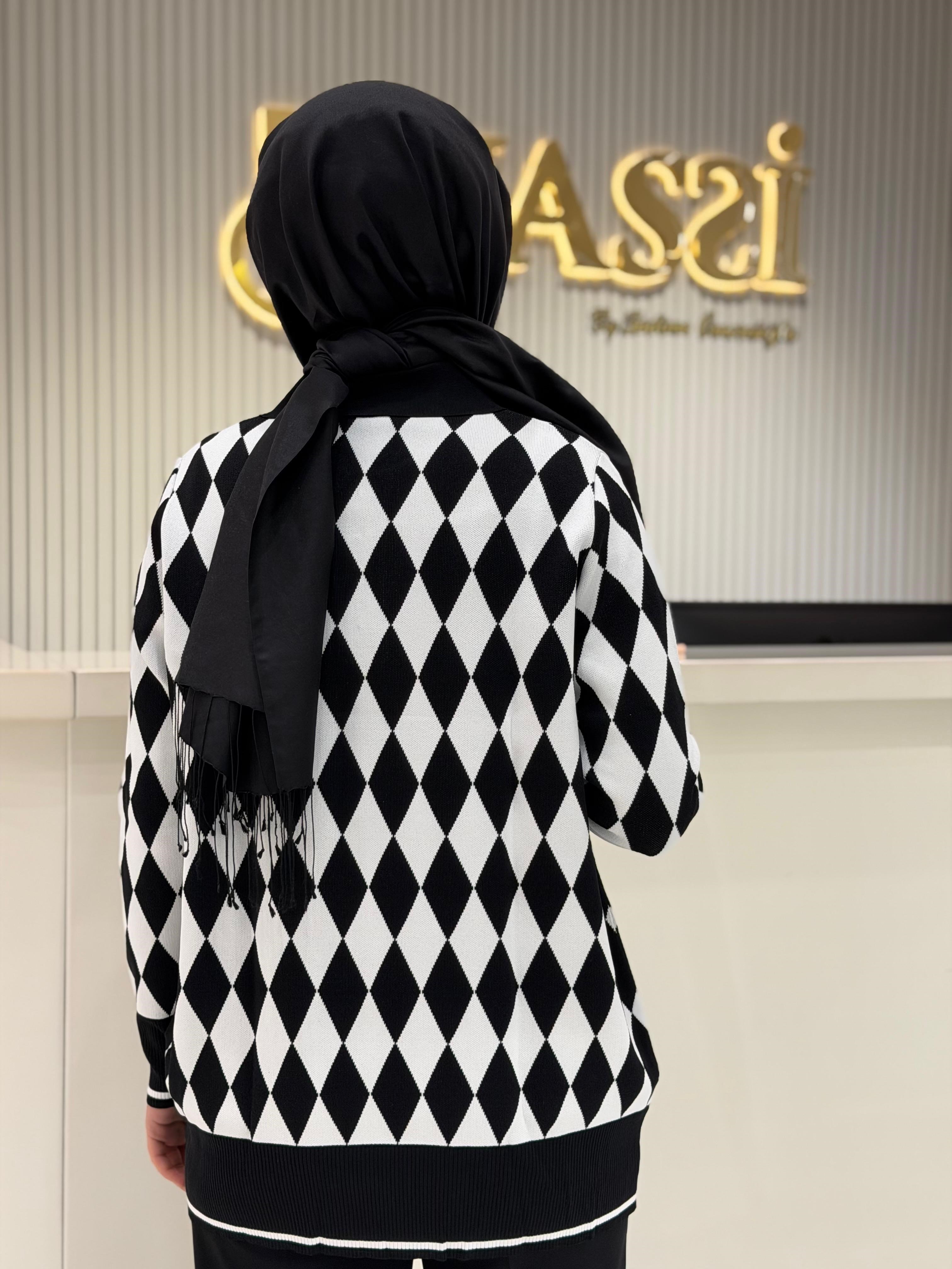 Tnk.21849.1 Polo Yakalı Baklava Desenli tunik