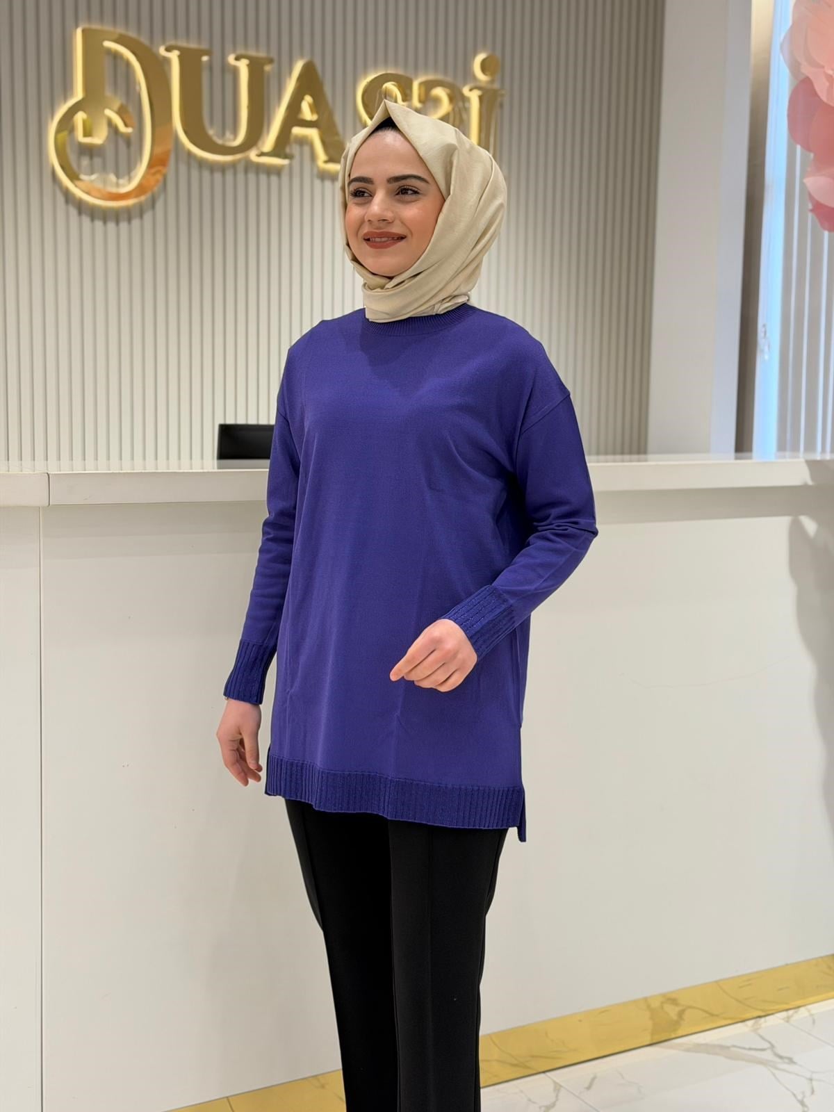 Tnk.21892.1 Etek Ucu Simli Triko Tunik