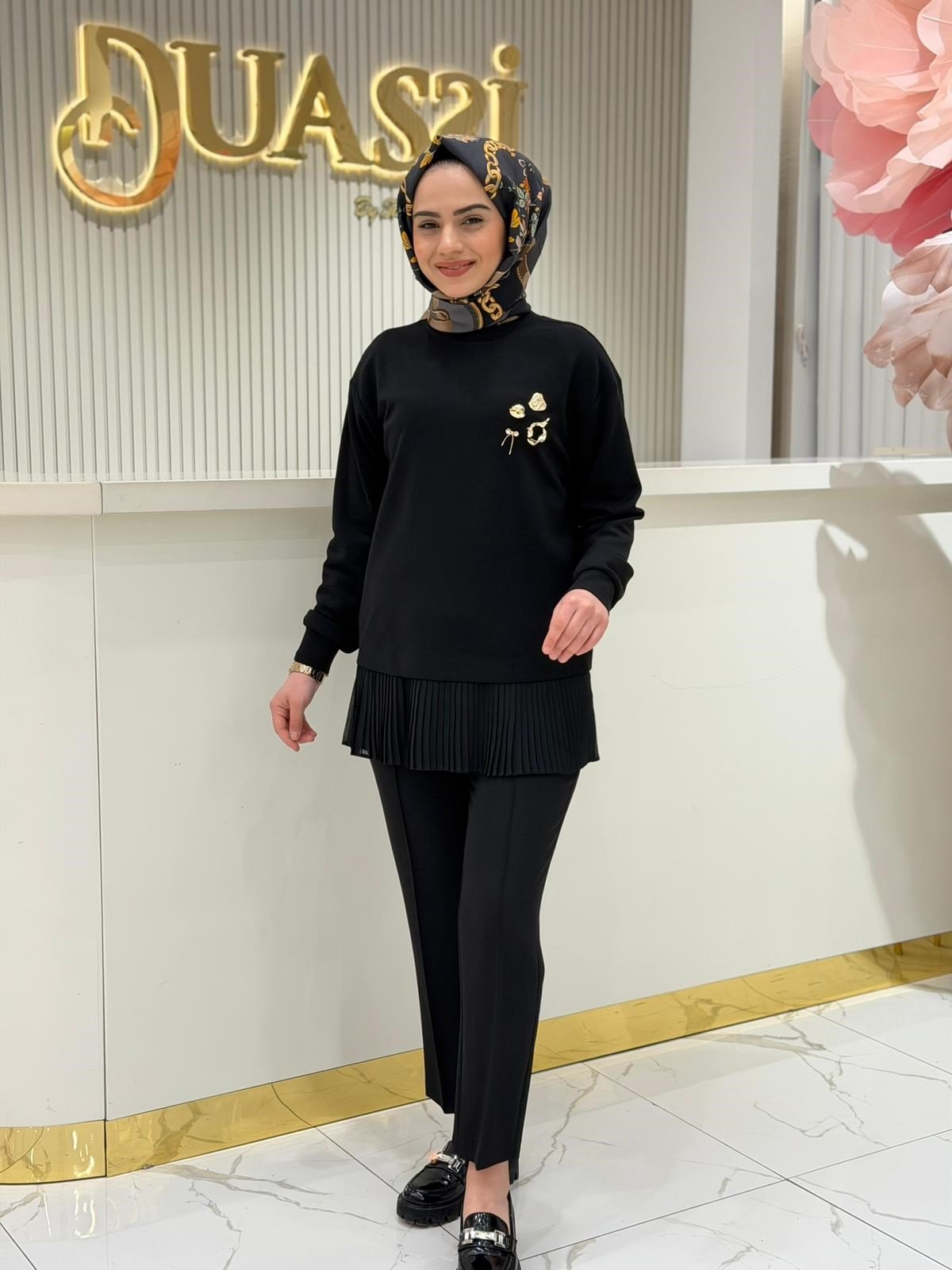 Tnk.4012.01 Plise Detaylı Aksesuarlı Tunik