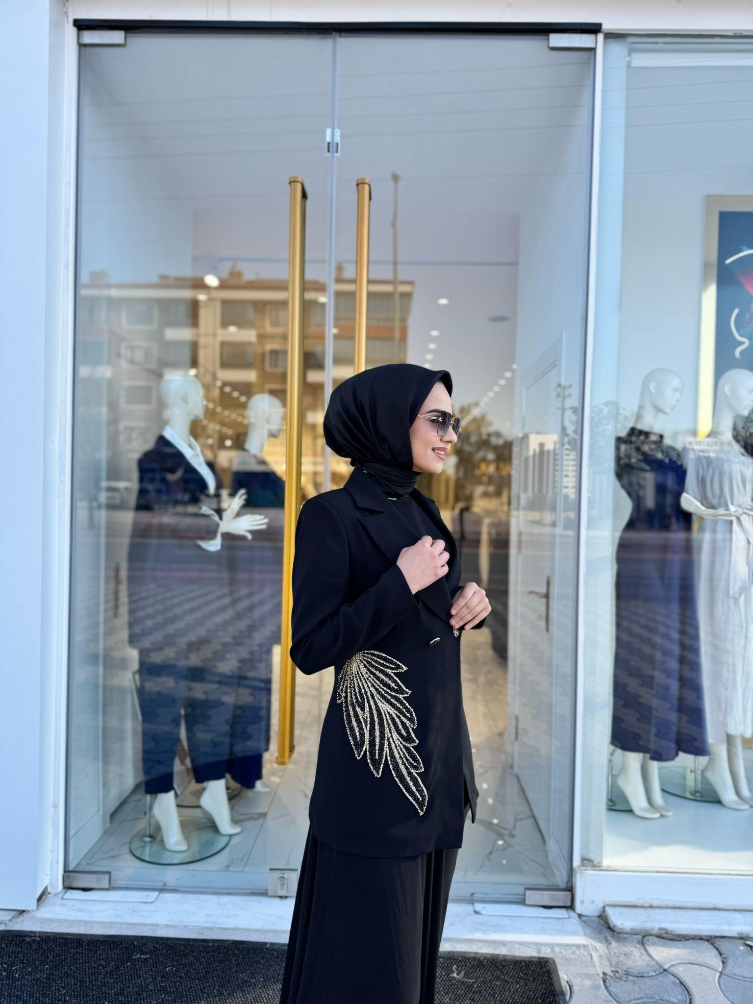 White Corner 3222 3lü Takım  - SİYAH