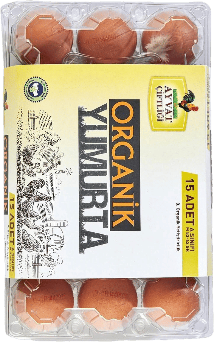 Organik Yumurta 15 adet ( Şeffaf Viyol Paket)