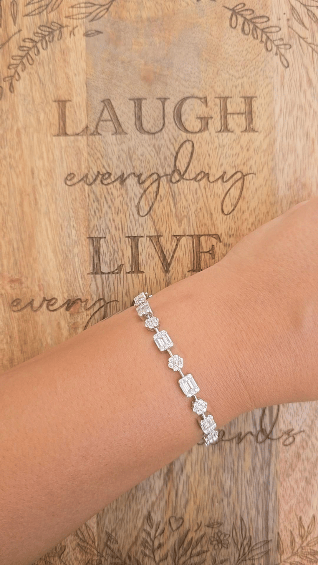 Baget Çiçek Silver Bileklik