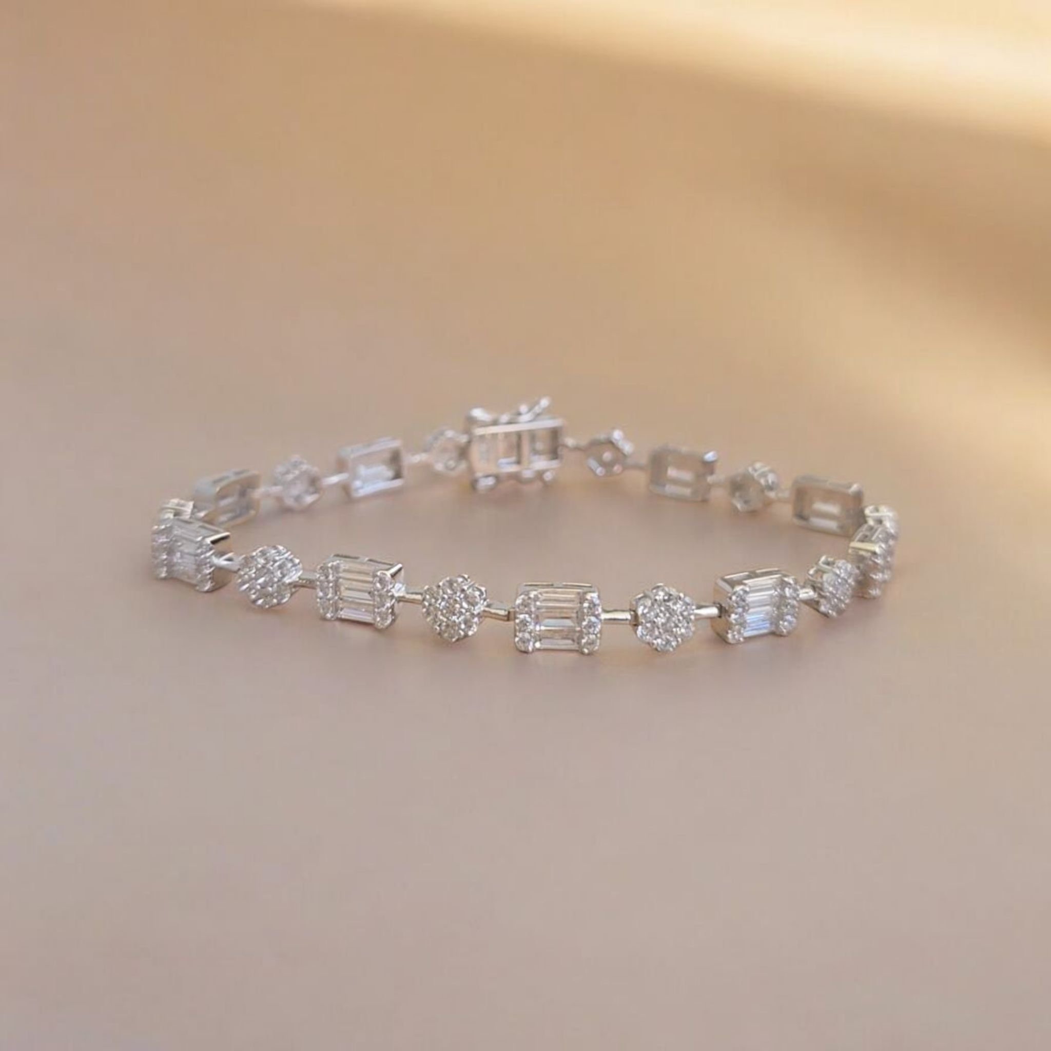 Baget Çiçek Silver Bileklik