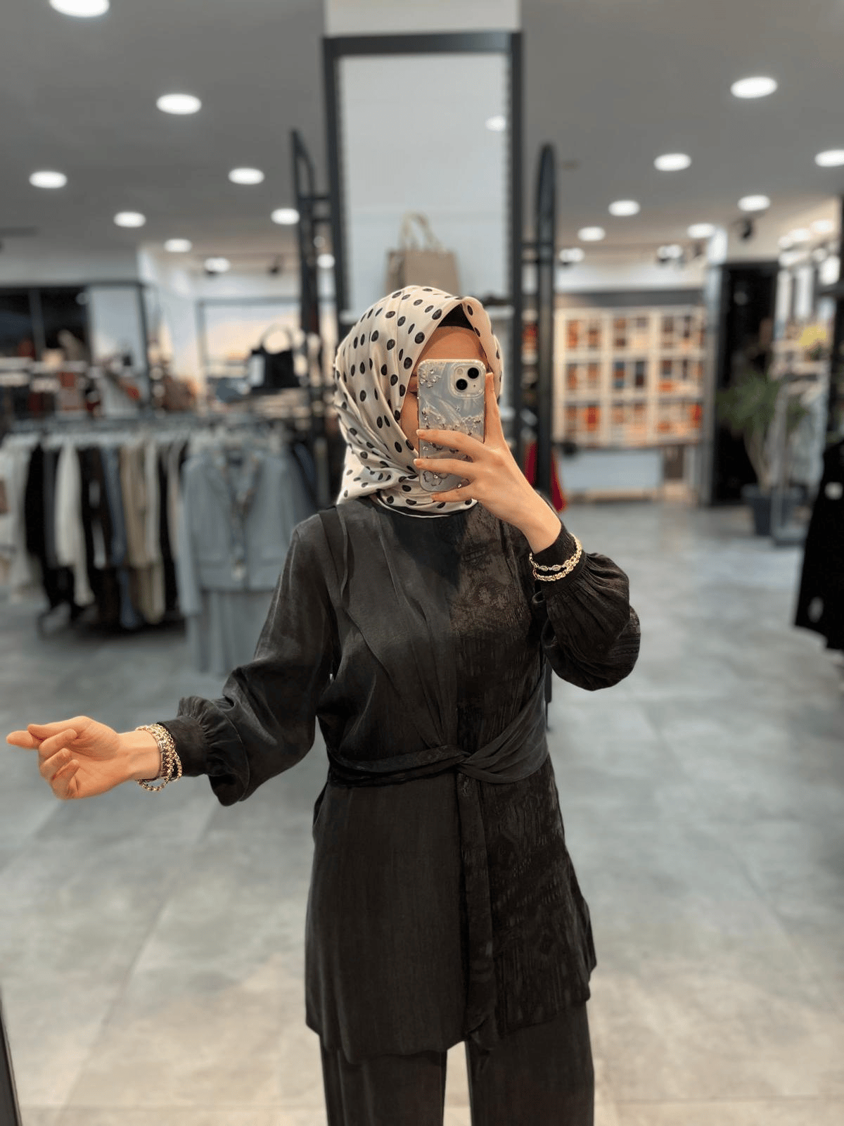 Alesya Beli Kumaş Aksesuar Detaylı Cupra Takım - Siyah