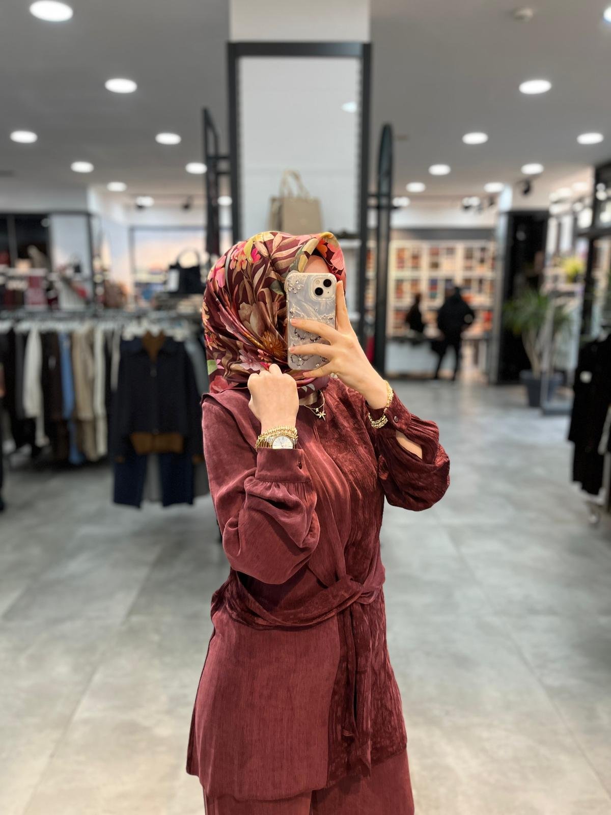 Alesya Beli Kumaş Aksesuar Detaylı Cupra Takım - Bordo