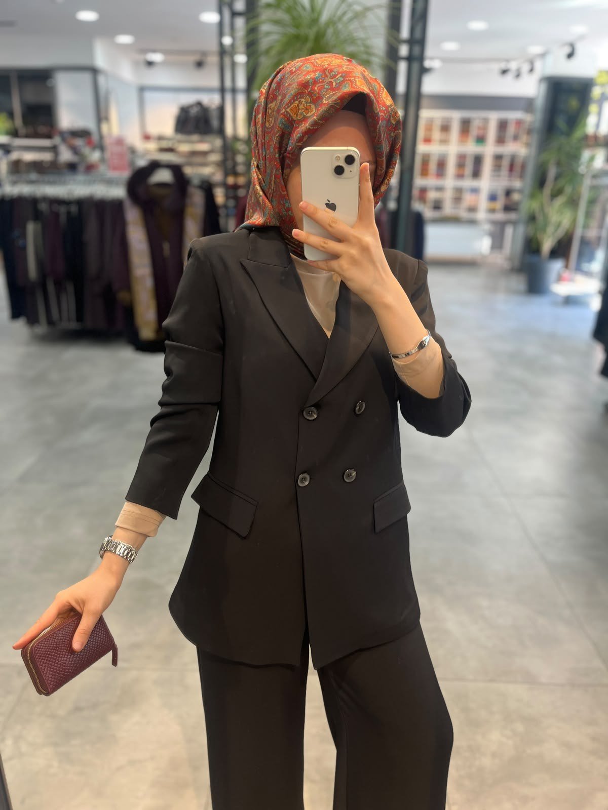 Alesya Çift Düğme Kruvaze Ceket Pantolon Takım - Siyah
