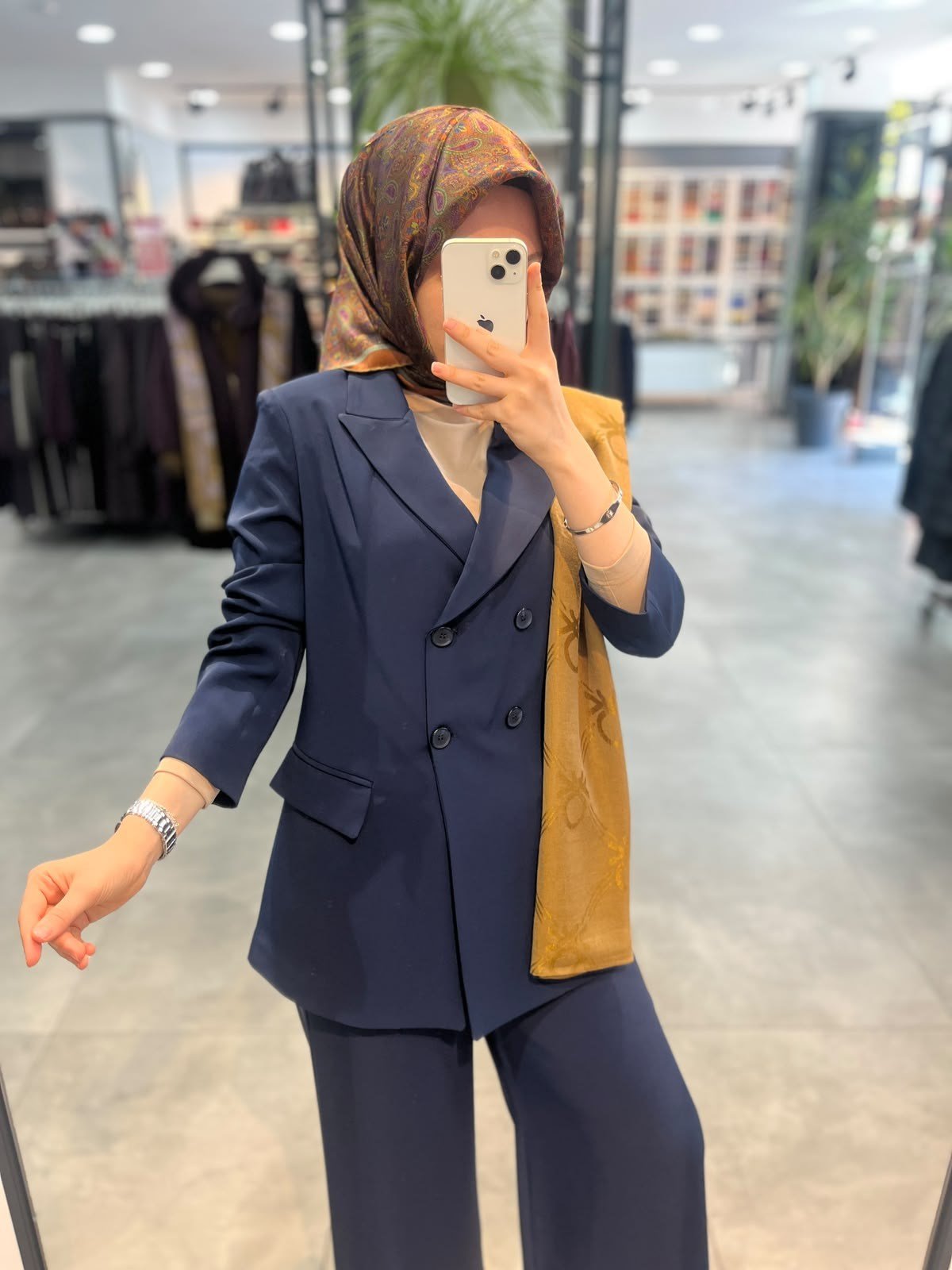 Alesya Çift Düğme Kruvaze Ceket Pantolon Takım - Lacivert