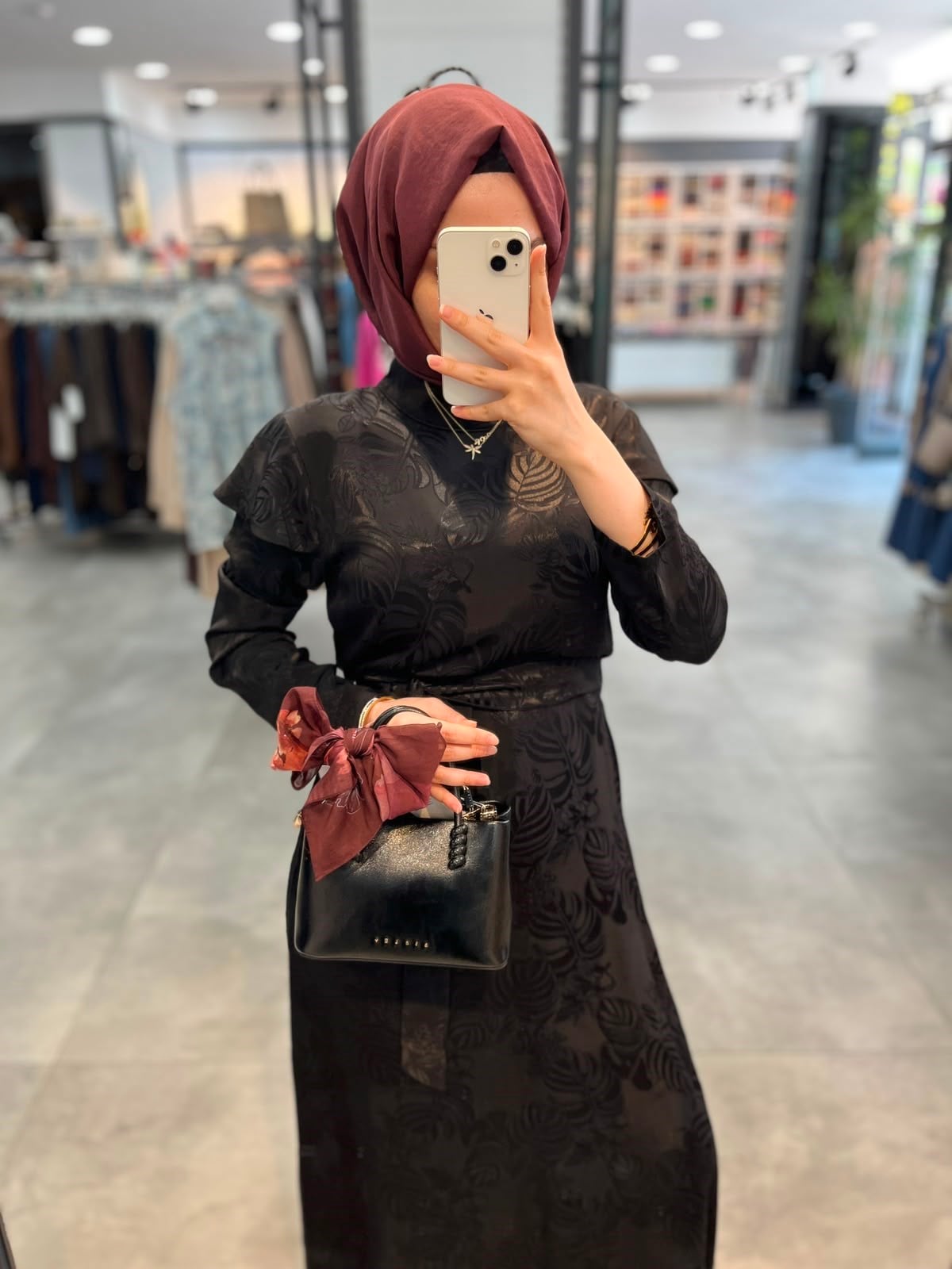 Alesya Omuz Detaylı Jakar Elbise - Siyah