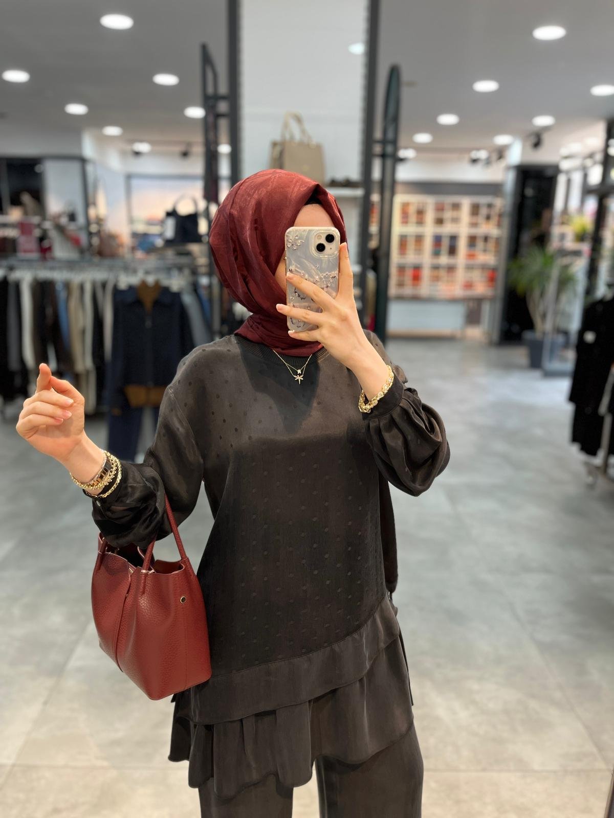 Defrina Puantiye Jakar Kombinli Cupra Takım - Siyah