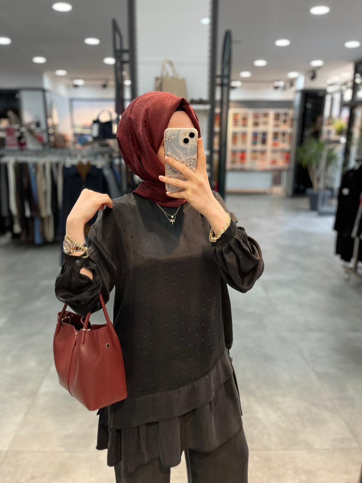 Defrina Puantiye Jakar Kombinli Cupra Takım - Siyah