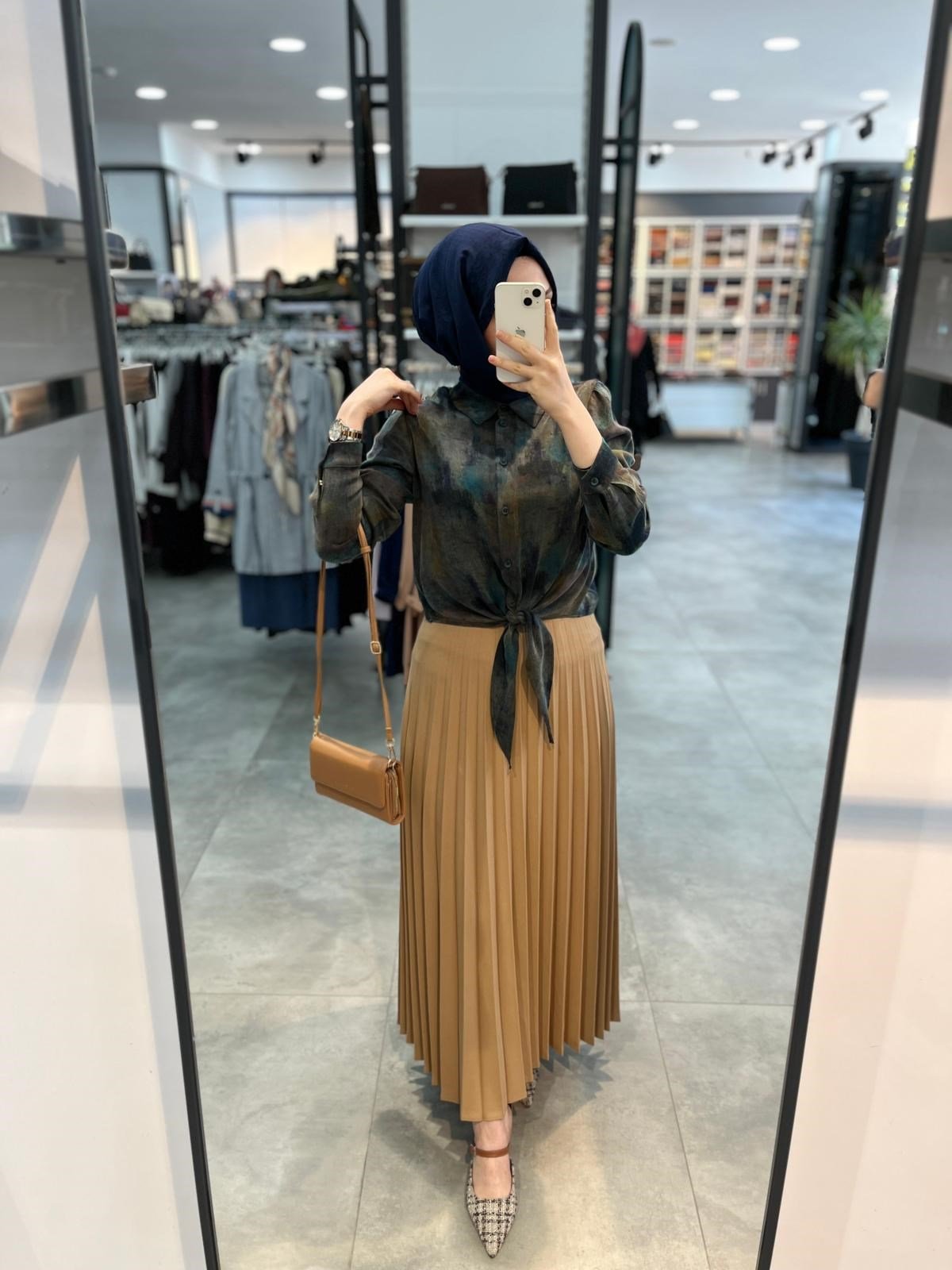 N Prive Pileli Etek - Camel