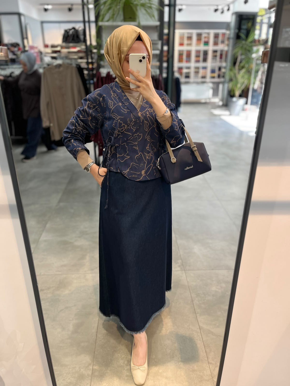 Nihan A-Line Denim Etek - İndigo