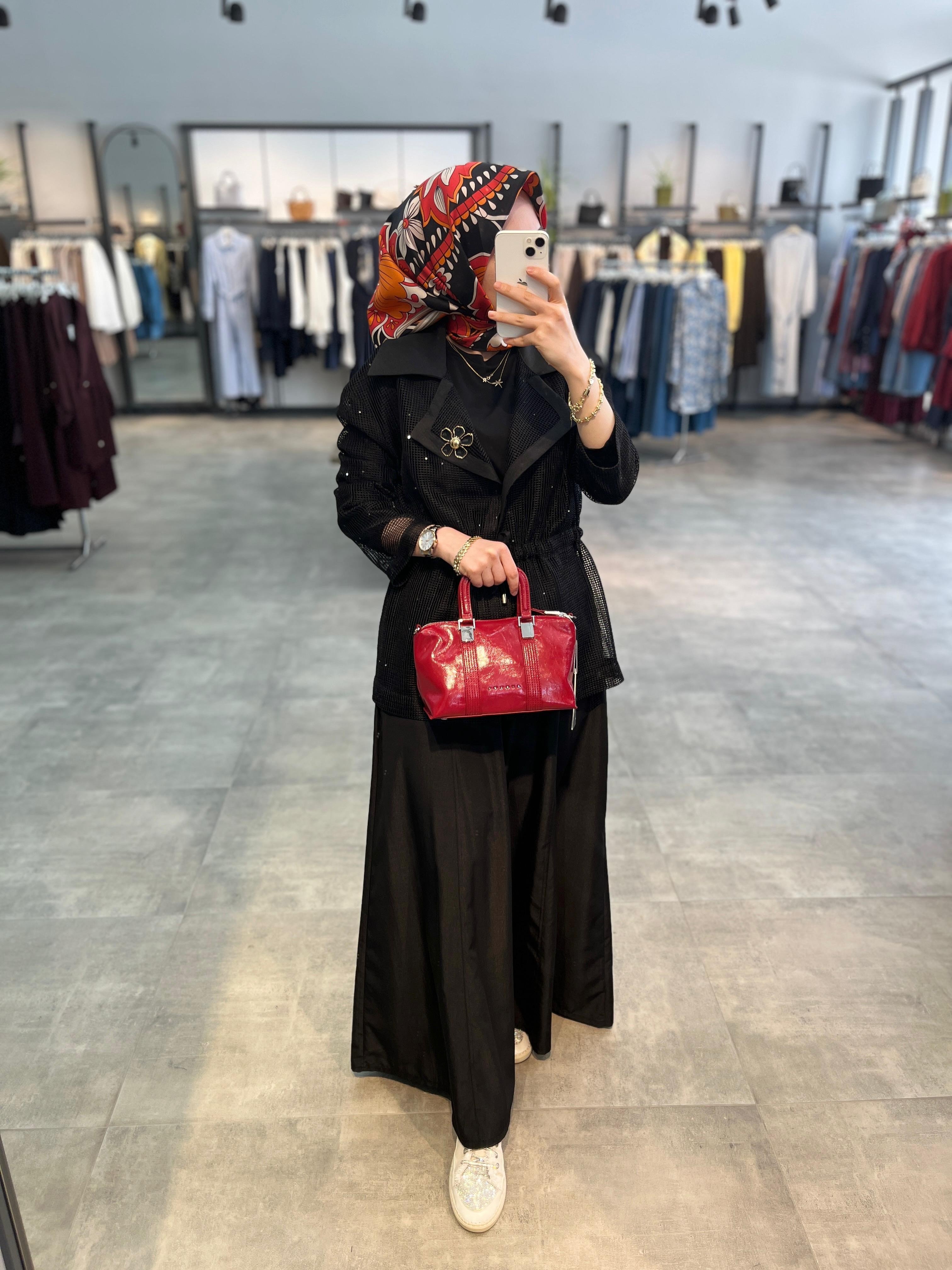 Nihan File Ceketli  3 'lü Takım - Siyah