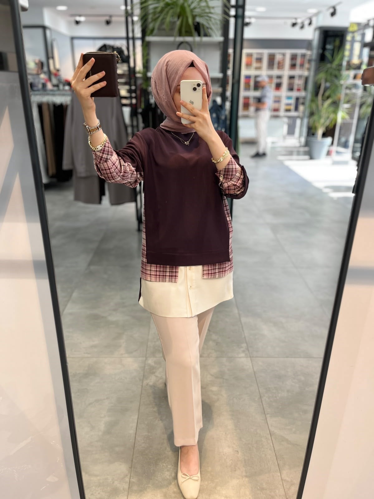Nihan Kumaş Mixli Sweat - Mürdüm