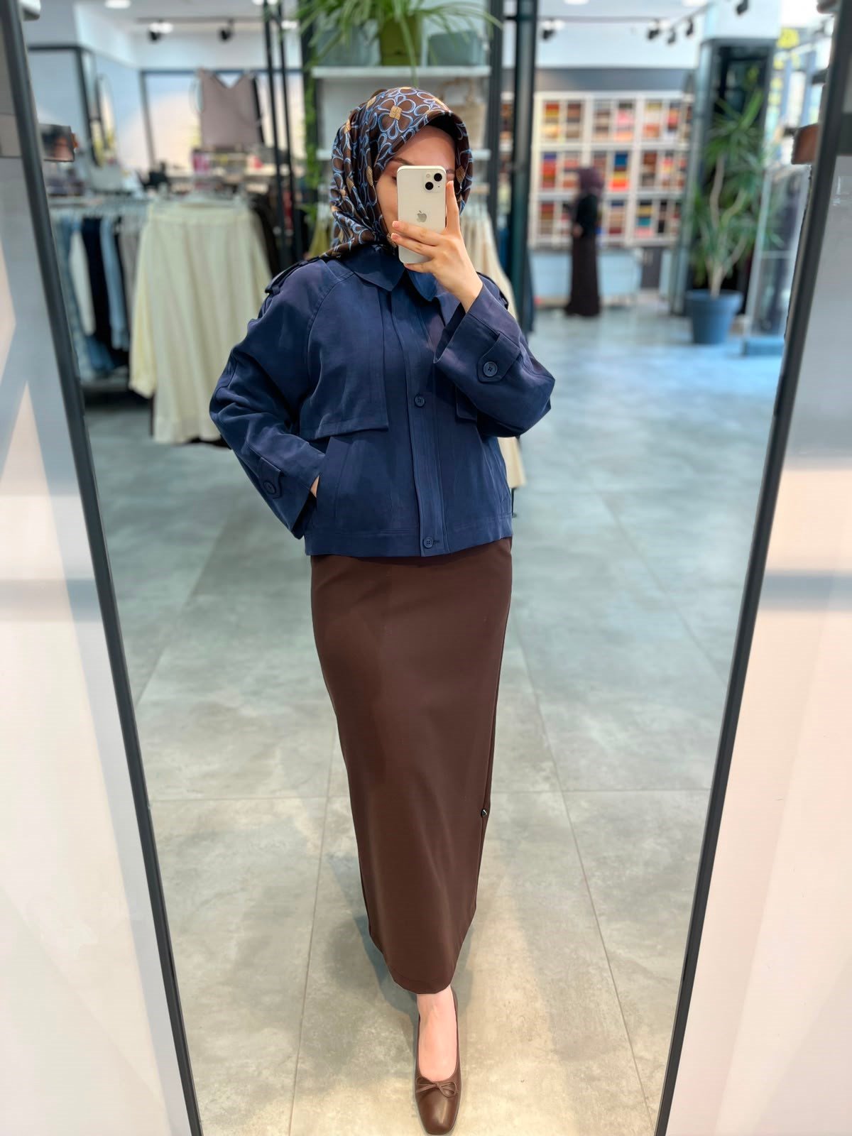 Nihan Pile Fermuar Detaylı Crop Ceket - Lacivert
