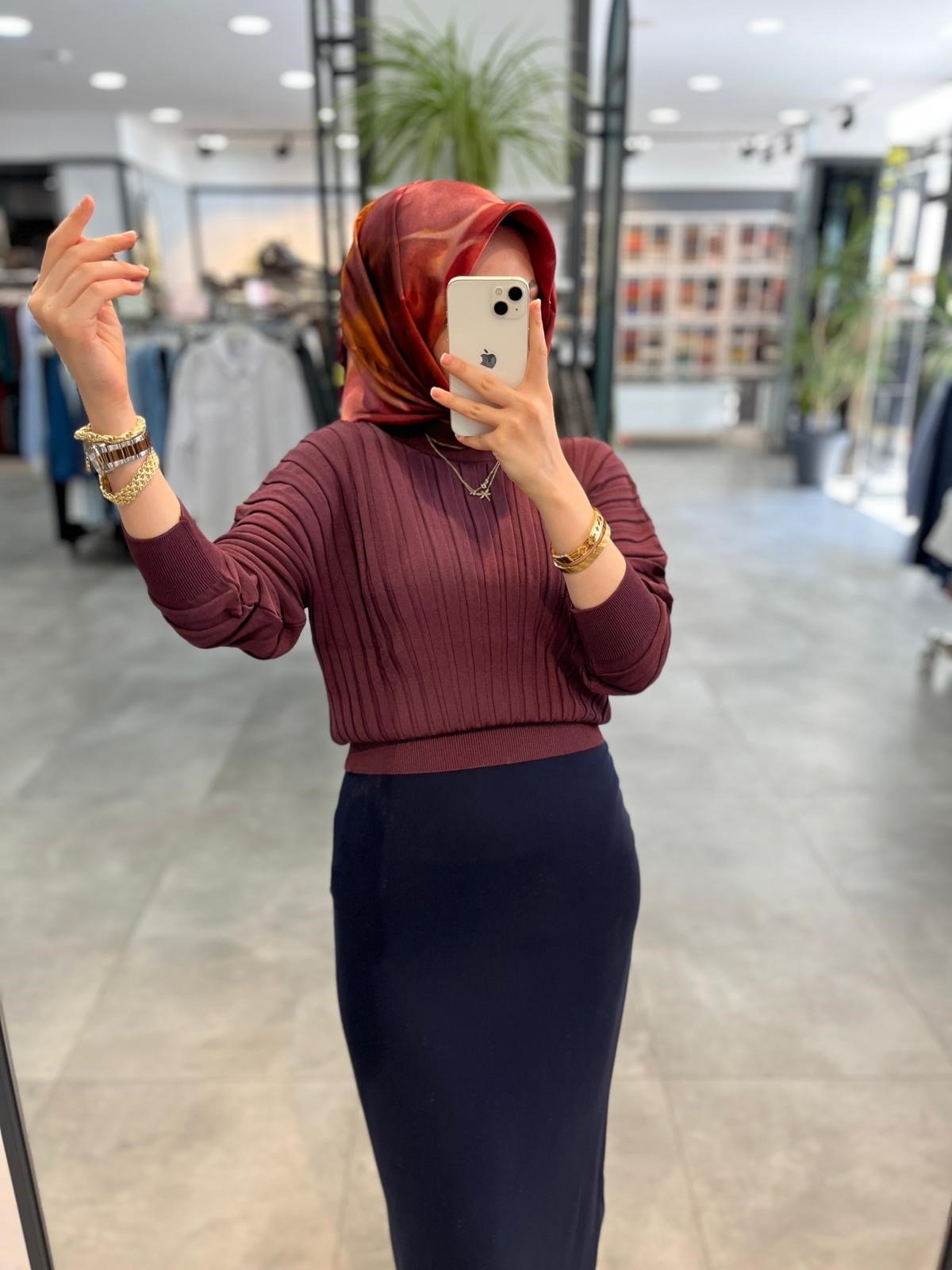 Nuss Kalın Fitilli Yarasa Kol Kazak - Bordo