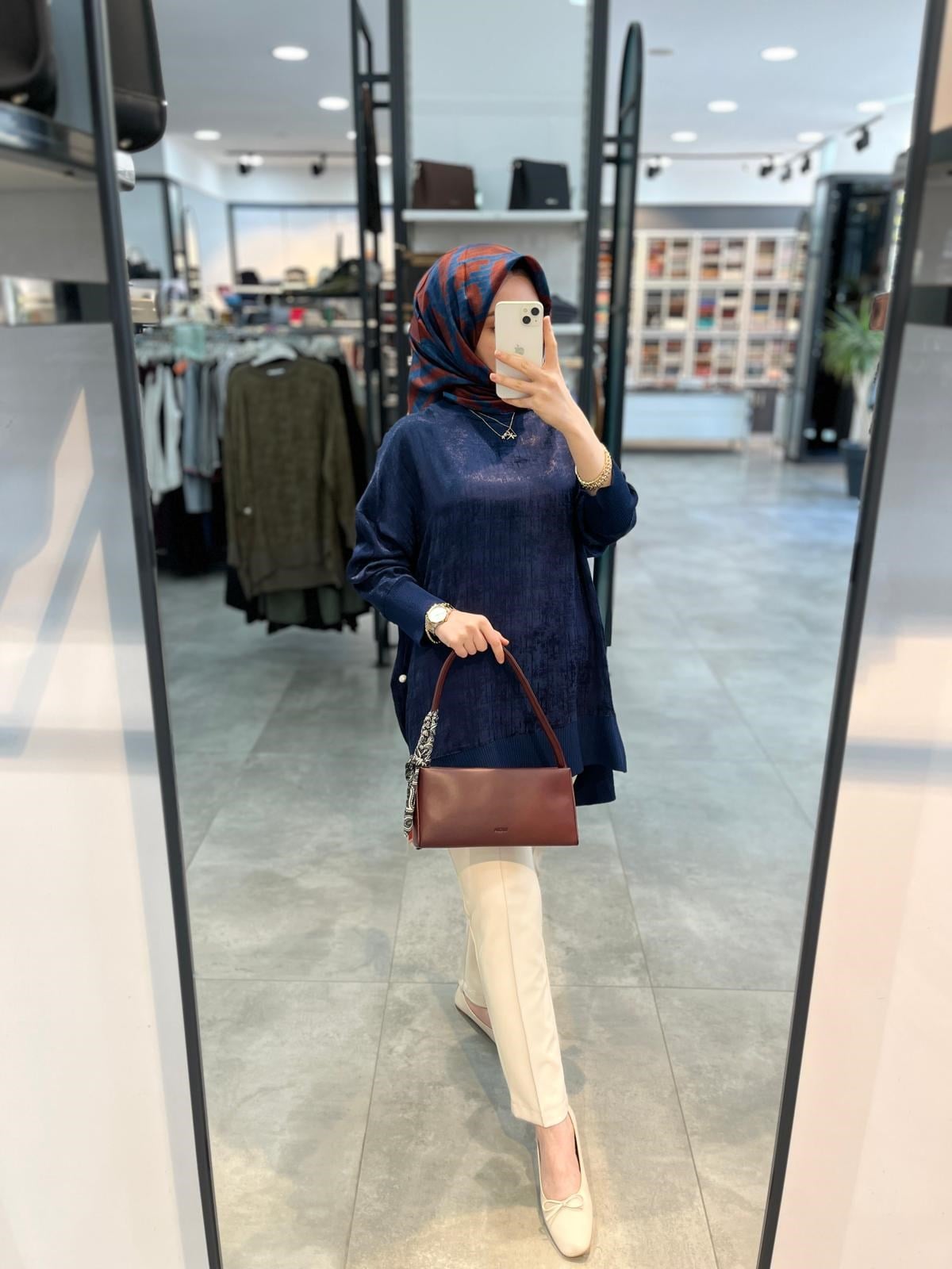 Nuss Ribanalı Jakar Tunik - Lacivert