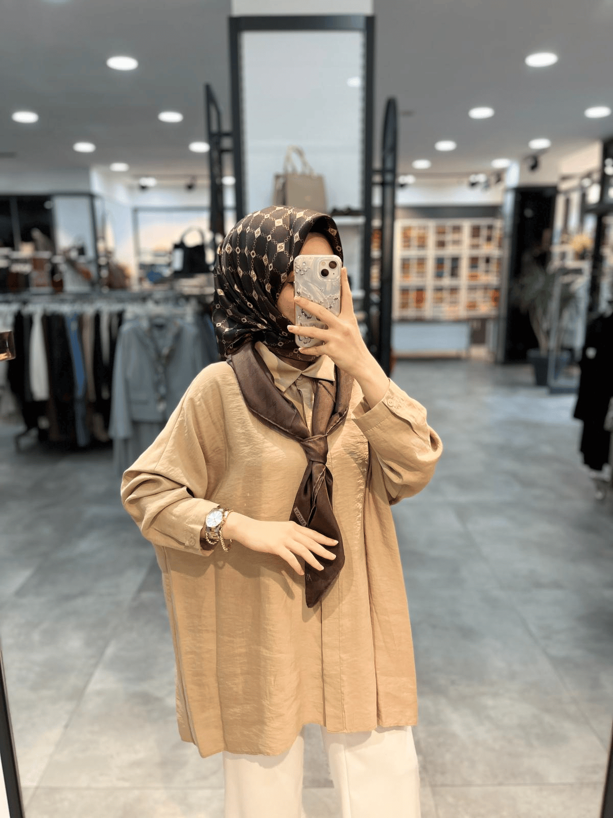Nuss Triko Düşük Kol Basic Gömlek - Latte
