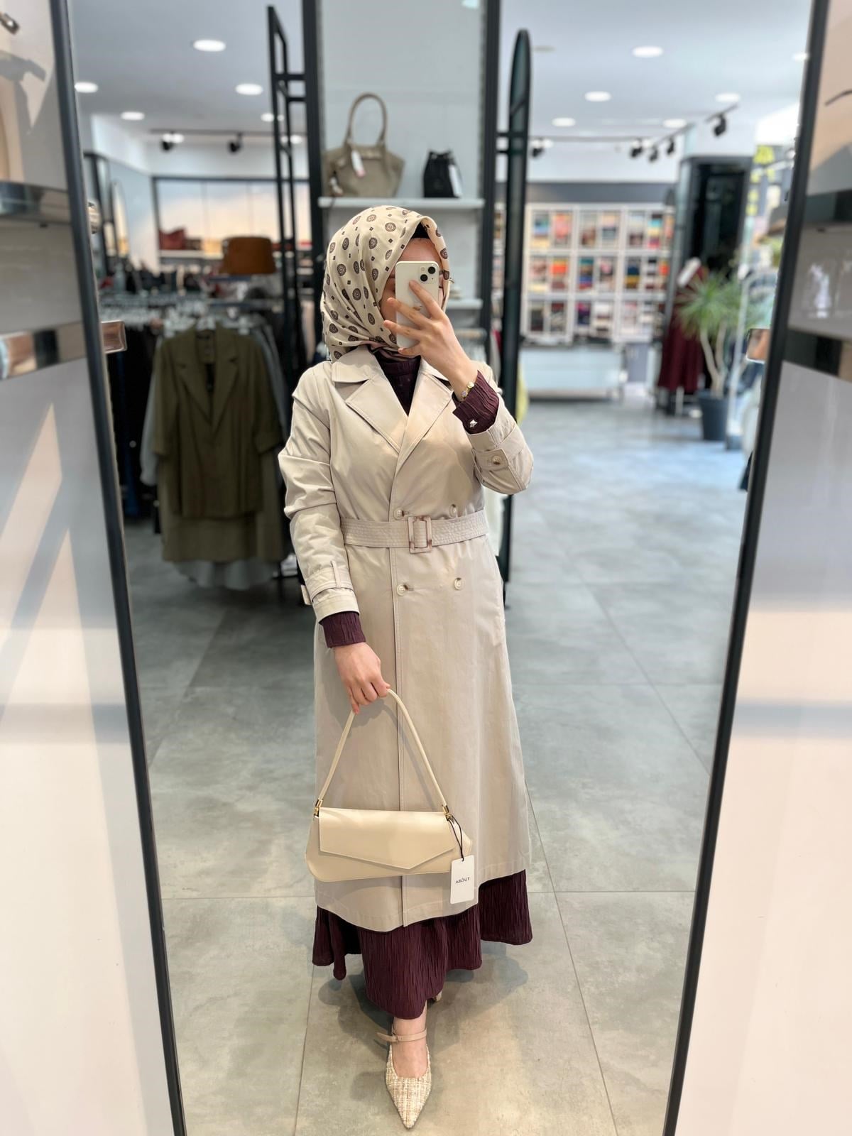 Tuğba Kemerli Trençkot - Taş