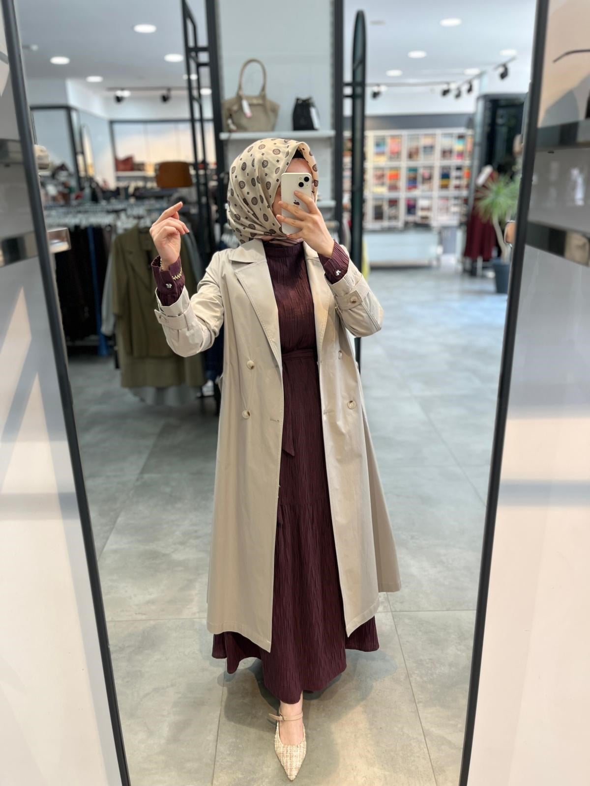 Tuğba Kemerli Trençkot - Taş