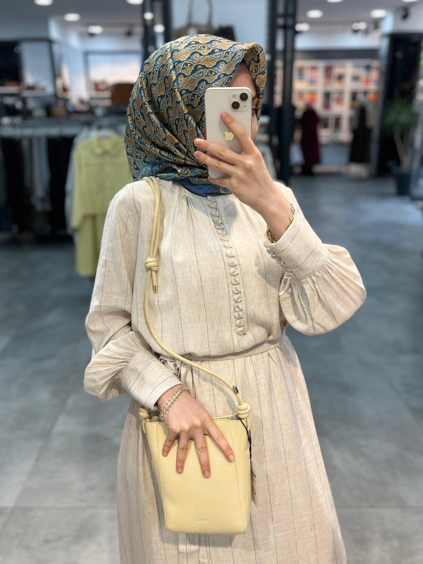 Tuğba Önü Düğmeli Elbise - Bej