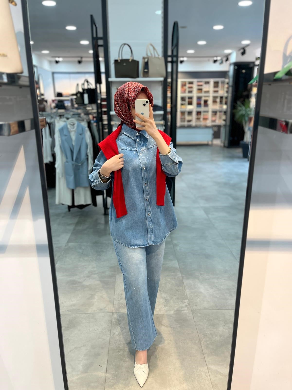 Tuğba Taşlı Denim Pantolon - Mavi