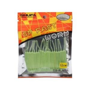 Shufa Fast Worm 5.1 Cm 20 Pcs Clear Green