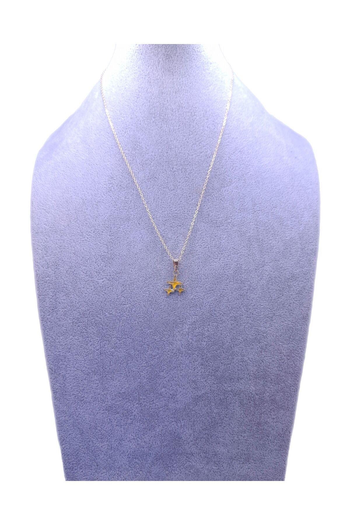 3 lü Yıldız Model Kolye