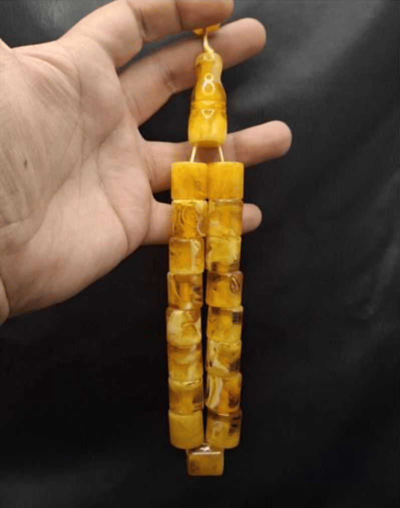 Büyük Boy Özel Model Yellow Figured Color Maskot Efe Model Toz Amber Rosary