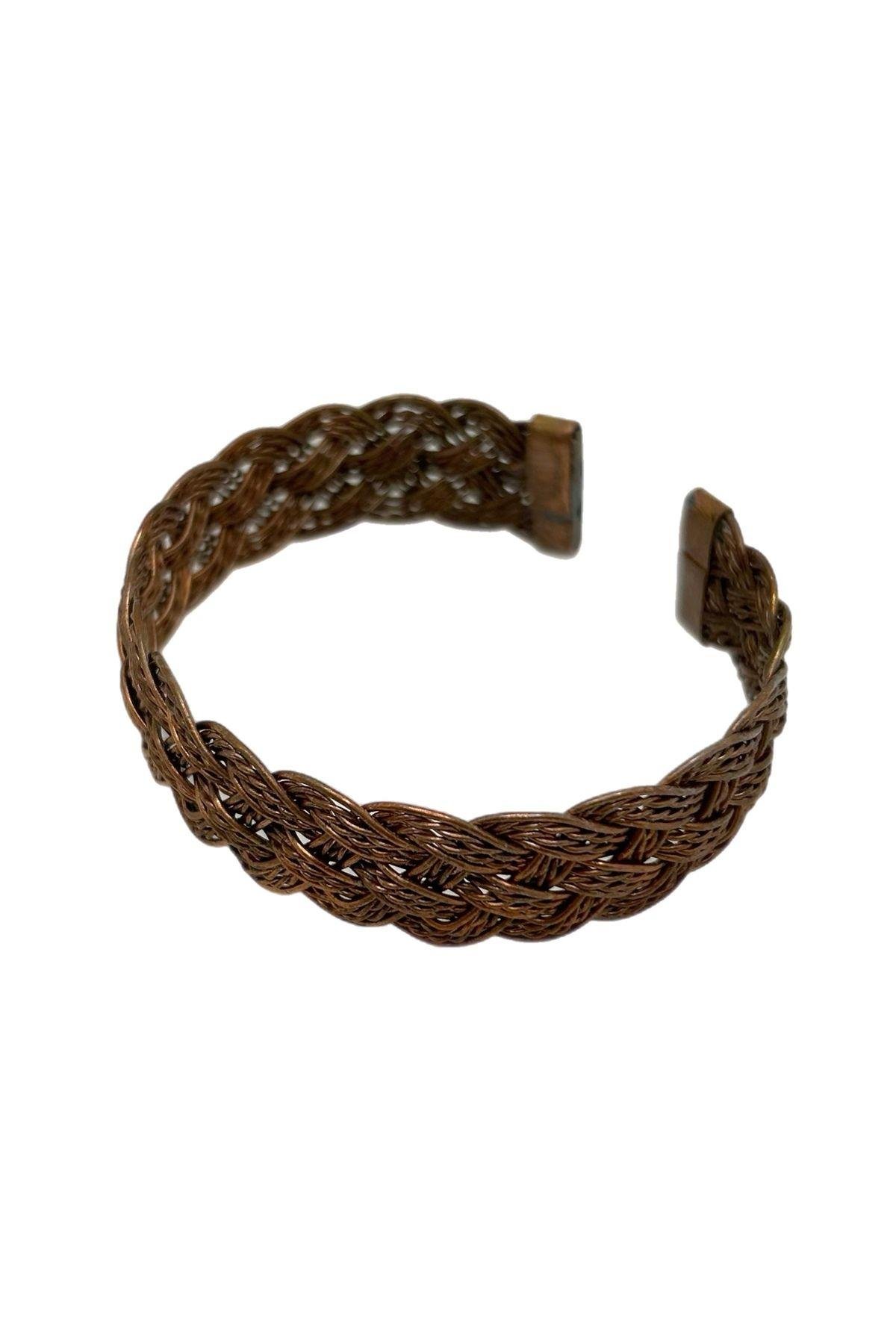 Dörtlü Örme Model Telkari Bakır Bileklik