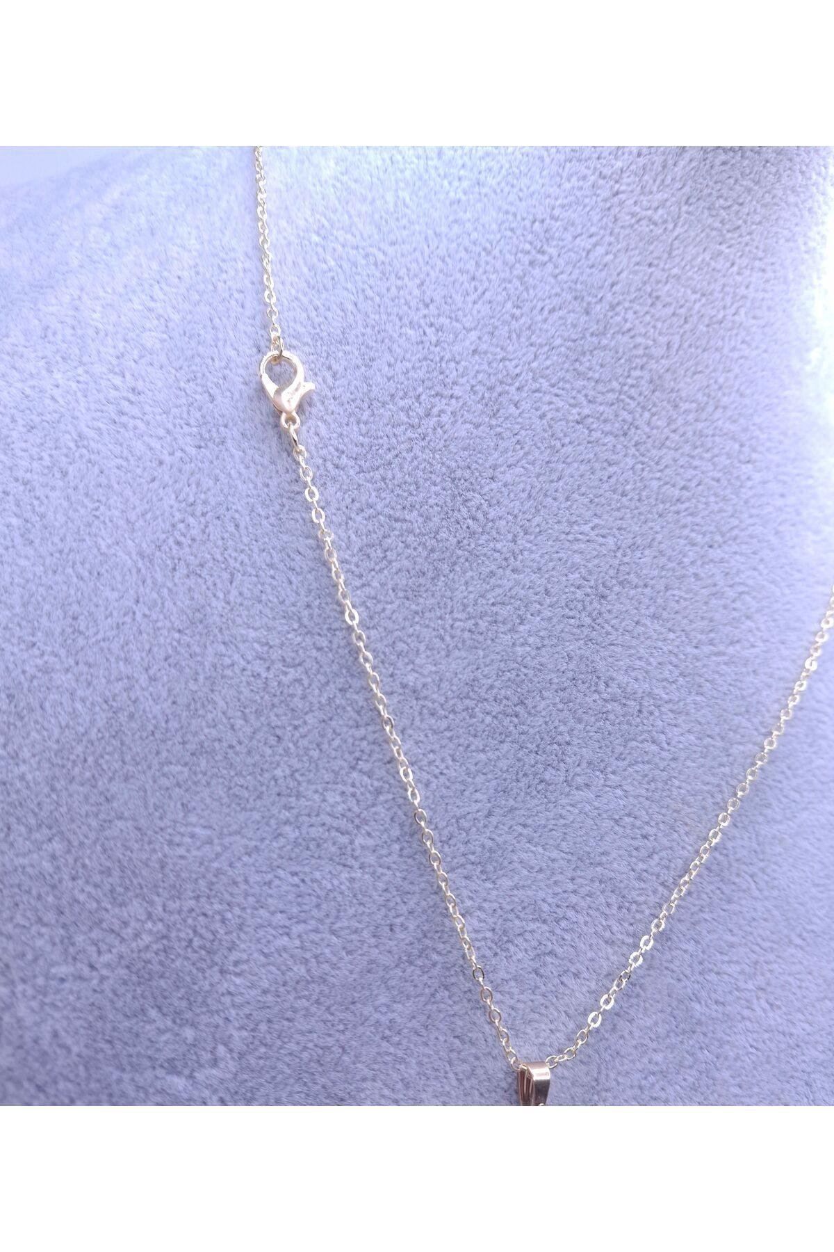 Sarı Elmas Model Kolye