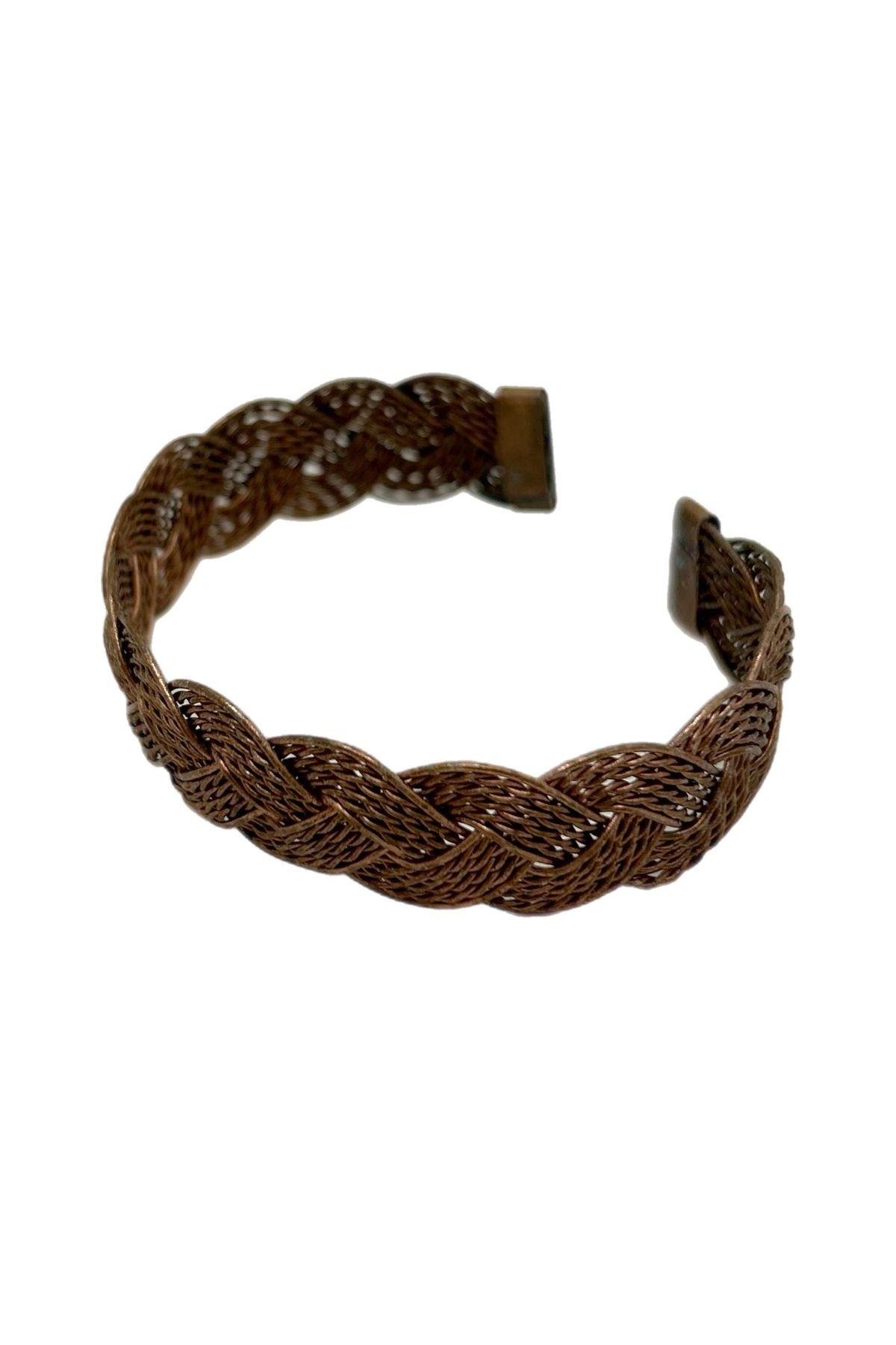 Üçlü Örme Model Telkari Bakır Bileklik