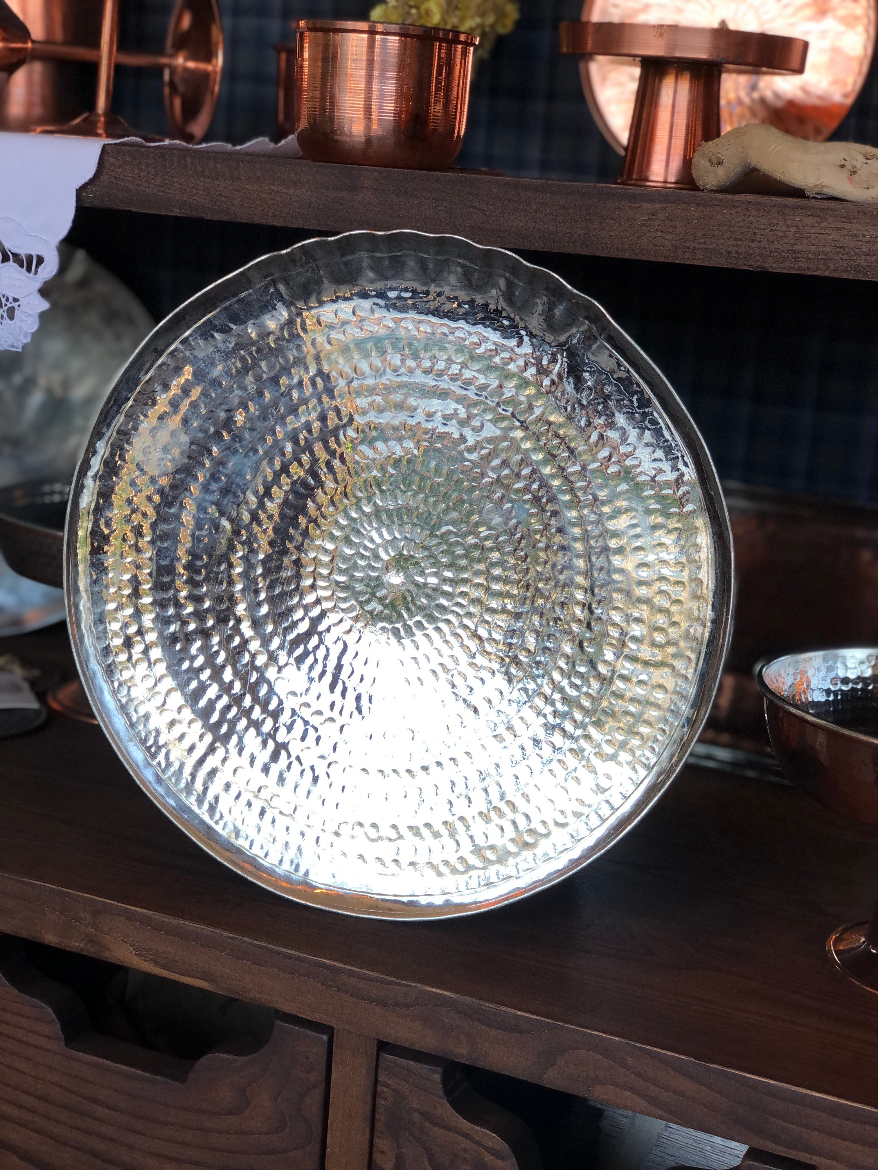 Dilimli Oval Çukur Tepsi Dövmeli