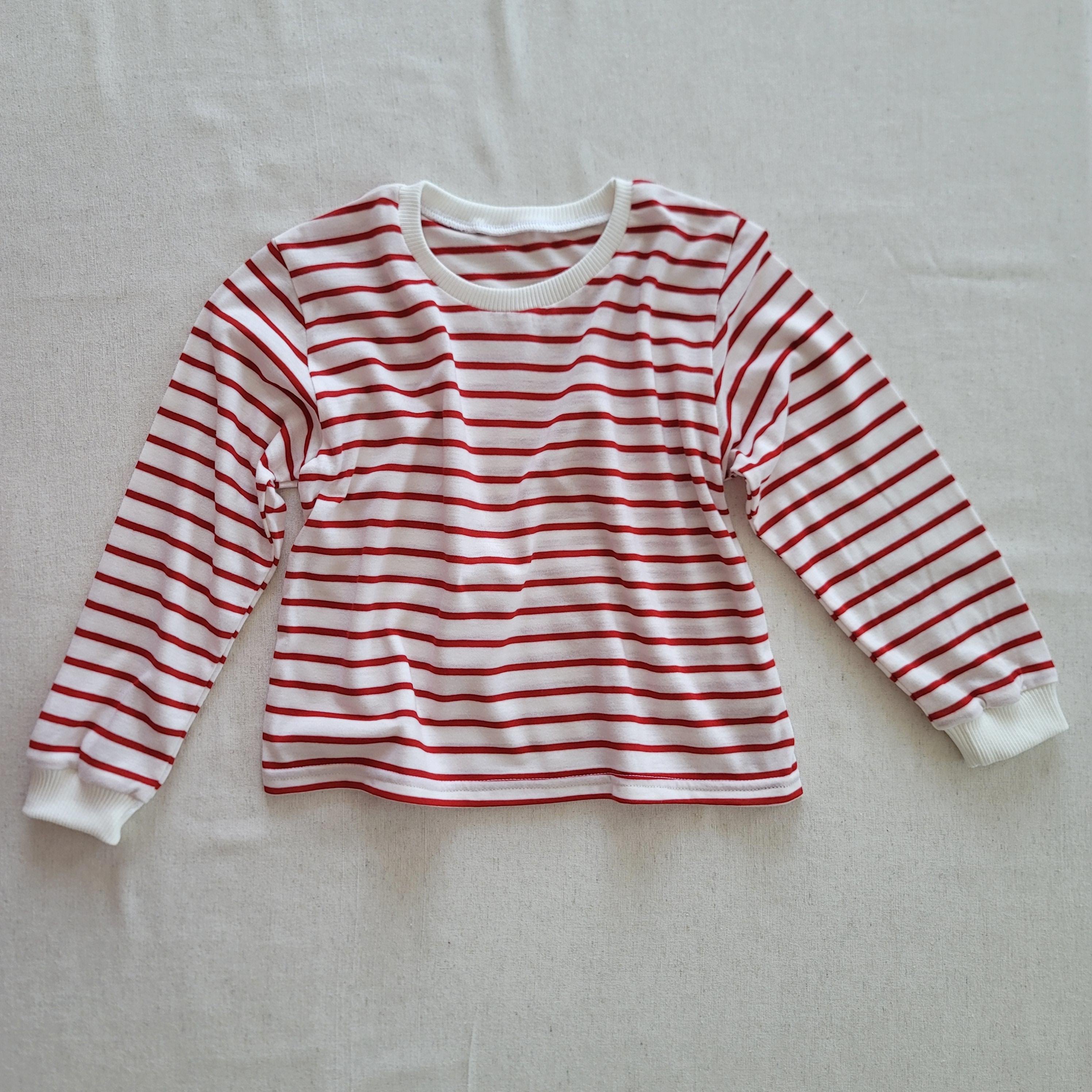 KIRMIZI BEYAZ ÇİZGİLİ SWEATSHIRT