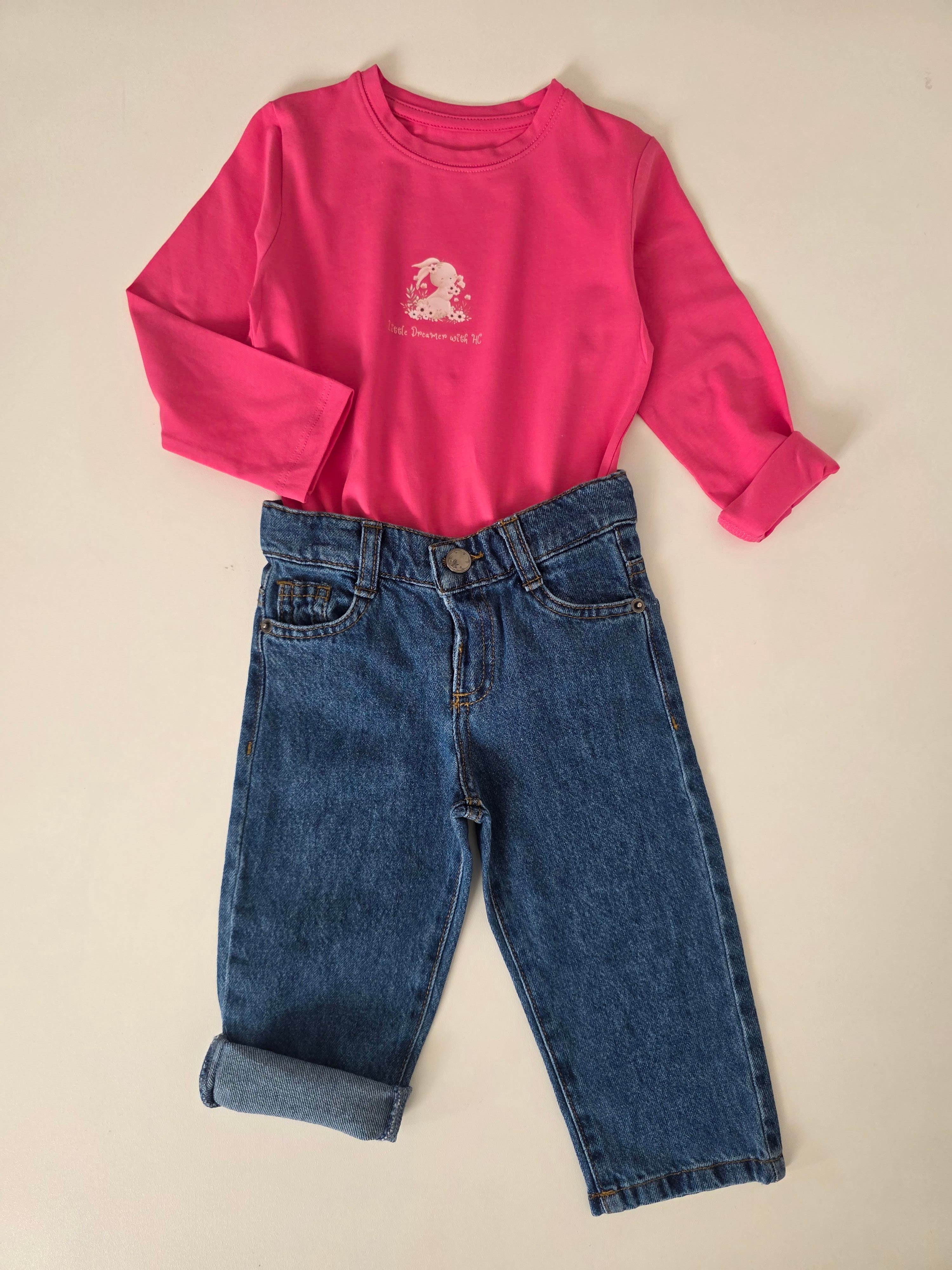PEMBE TAVŞAN BASKILI SWEATSHIRT