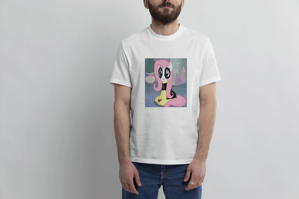 CBT Emo Fluttershy baskılı T-shirt