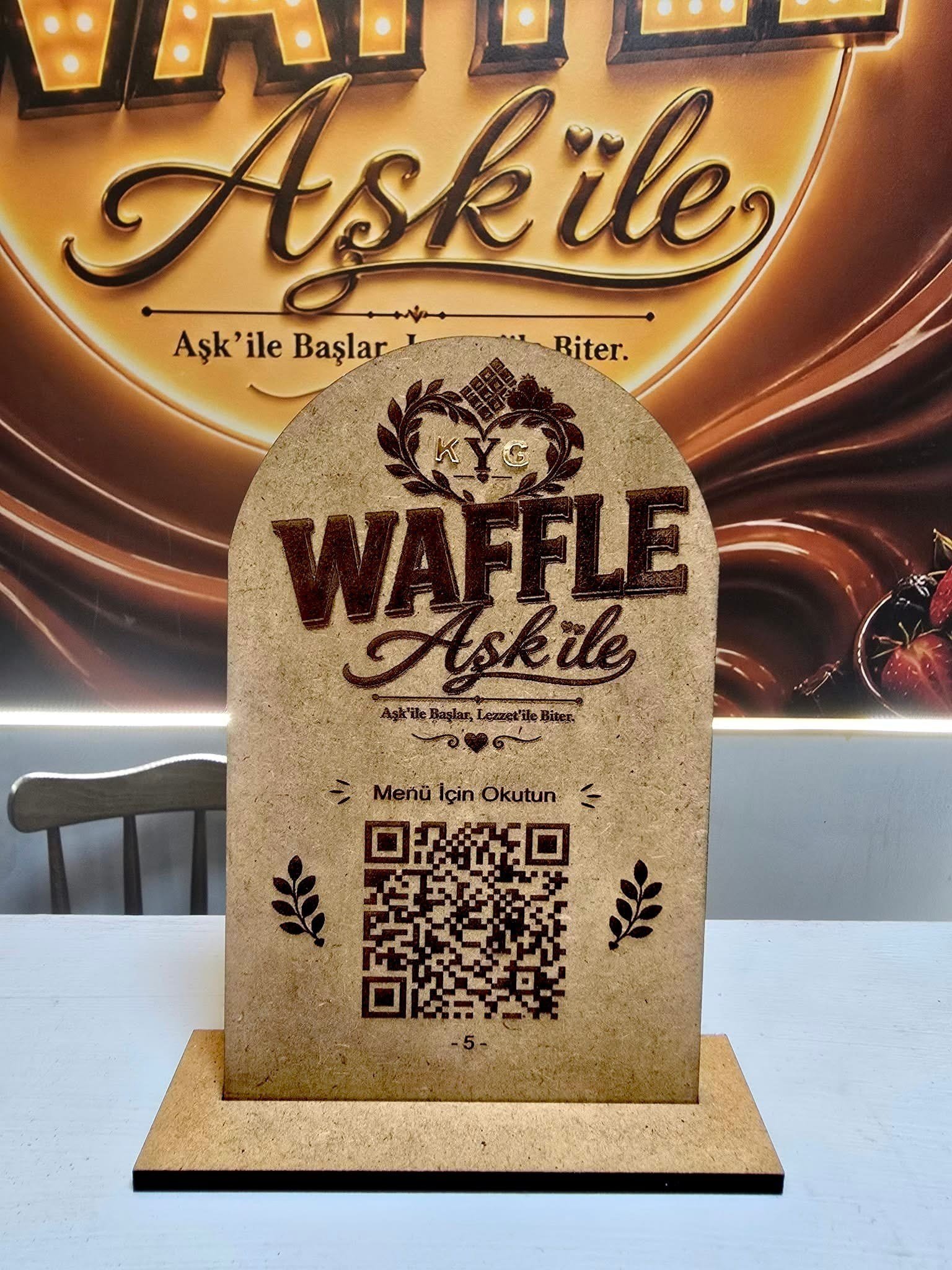 kafe masa numarası ve barkod okuma standı