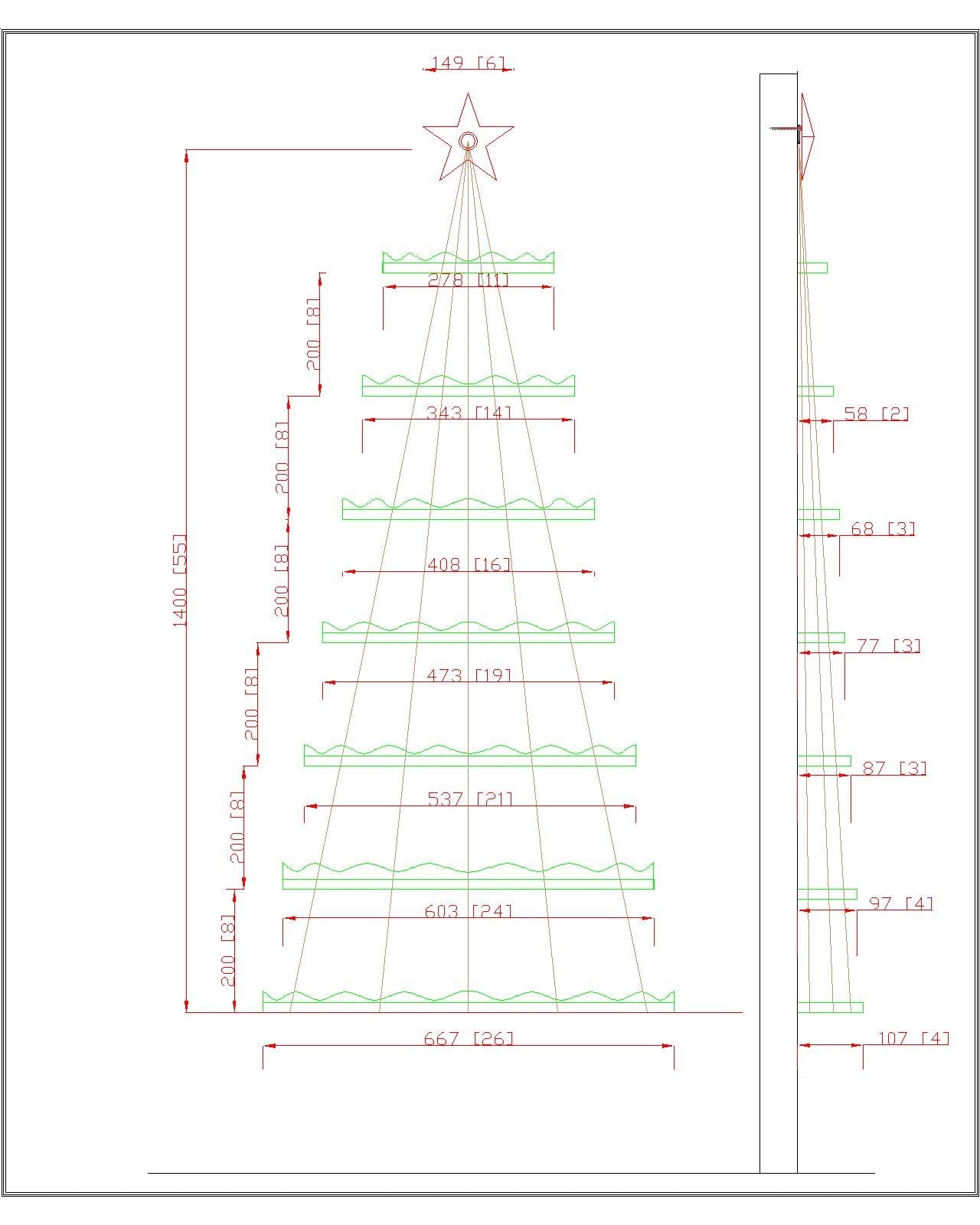 Kişiselleştirilebilir Yılbaşı Ağacı Duvar Dekoru - Ahşap - 140 cm