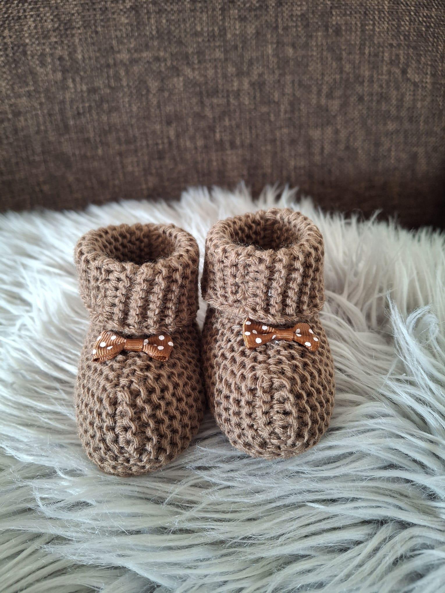 Triko Bebek Patik Kahverengi