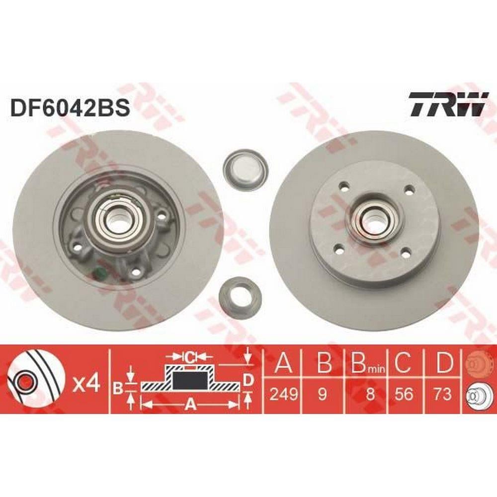 ARKA FREN (AYNA) DISKI P308 SW P308 COUPE C4 (B7) / (TEK TEKER ICIN) / (DIAM:249 EP 9) / (HAVA SOGUT