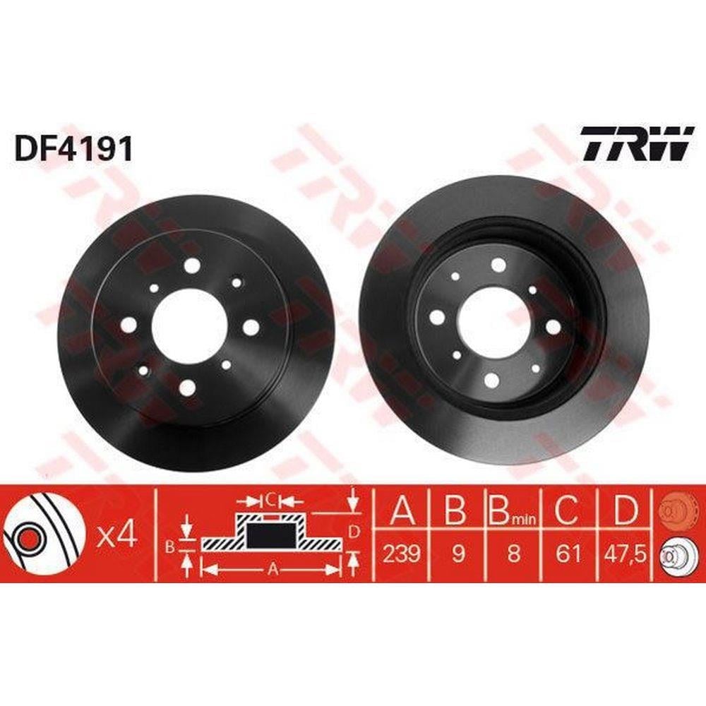 ARKA FREN AYNASI DUZ HONDA JAZZ CITY 02-08 ACCORD 85-99 CIVIC 87-91 (239X4)