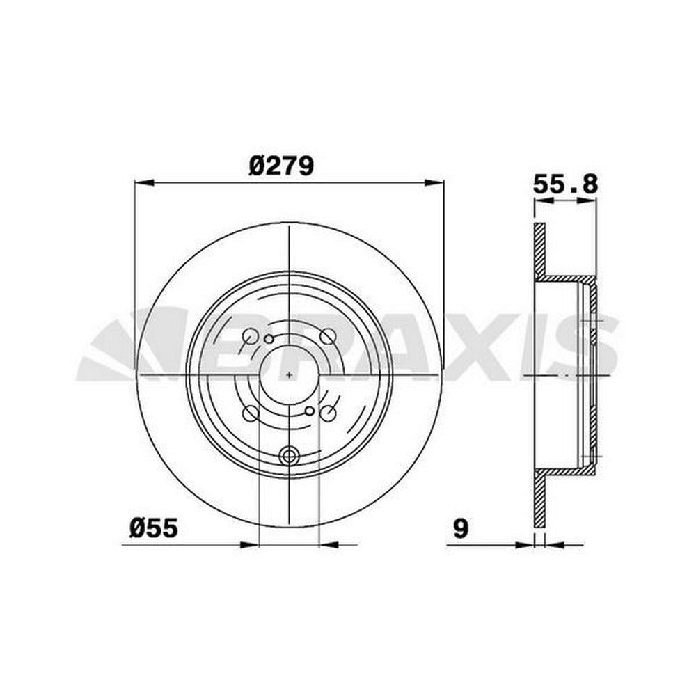ARKA FREN DISKI (AYNASI) DUZ TOYOTA COROLLA 1.4 D4D 1.6 VVTI 2003-2007 (279X4)
