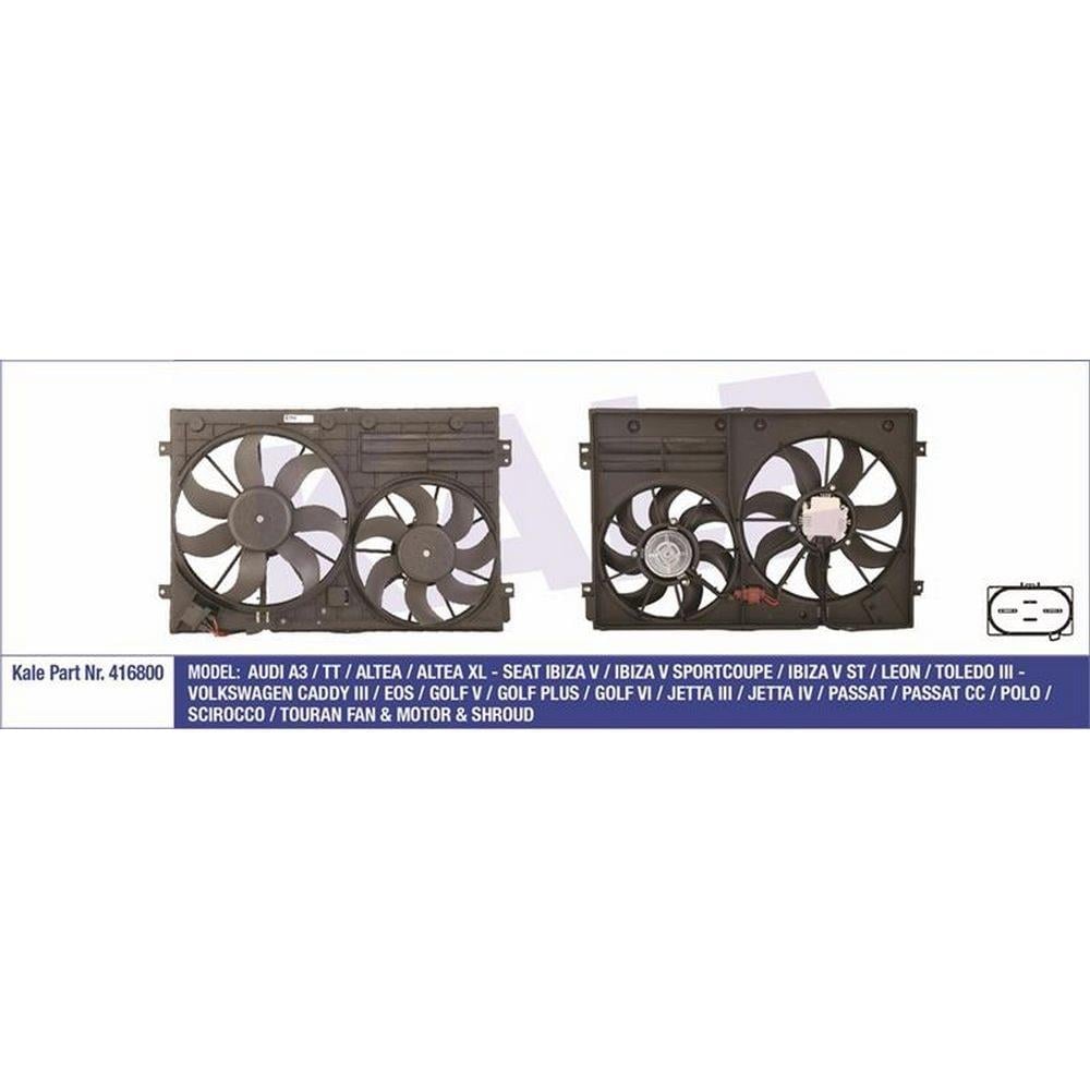 CIFT FAN MOTORU+DAVLUMBAZ KOMPLE (300 / 200W 360 / 295MM) A3 TT ALTEA ALTEA XL SEAT IBIZA V IBIZA V