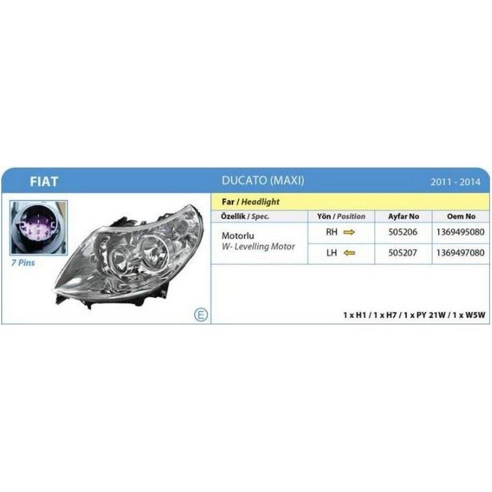FAR SOL ELEKTRIKLI MOTORU UZERINDE DUCATO BOXER JUMPER III 06>14 E SERTIFIKALI(7 PINLI)