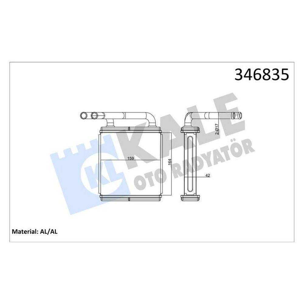 KALORIFER RADYATORU HYUNDAI H100 MINIBUS 1994-2005 (163X165X42)