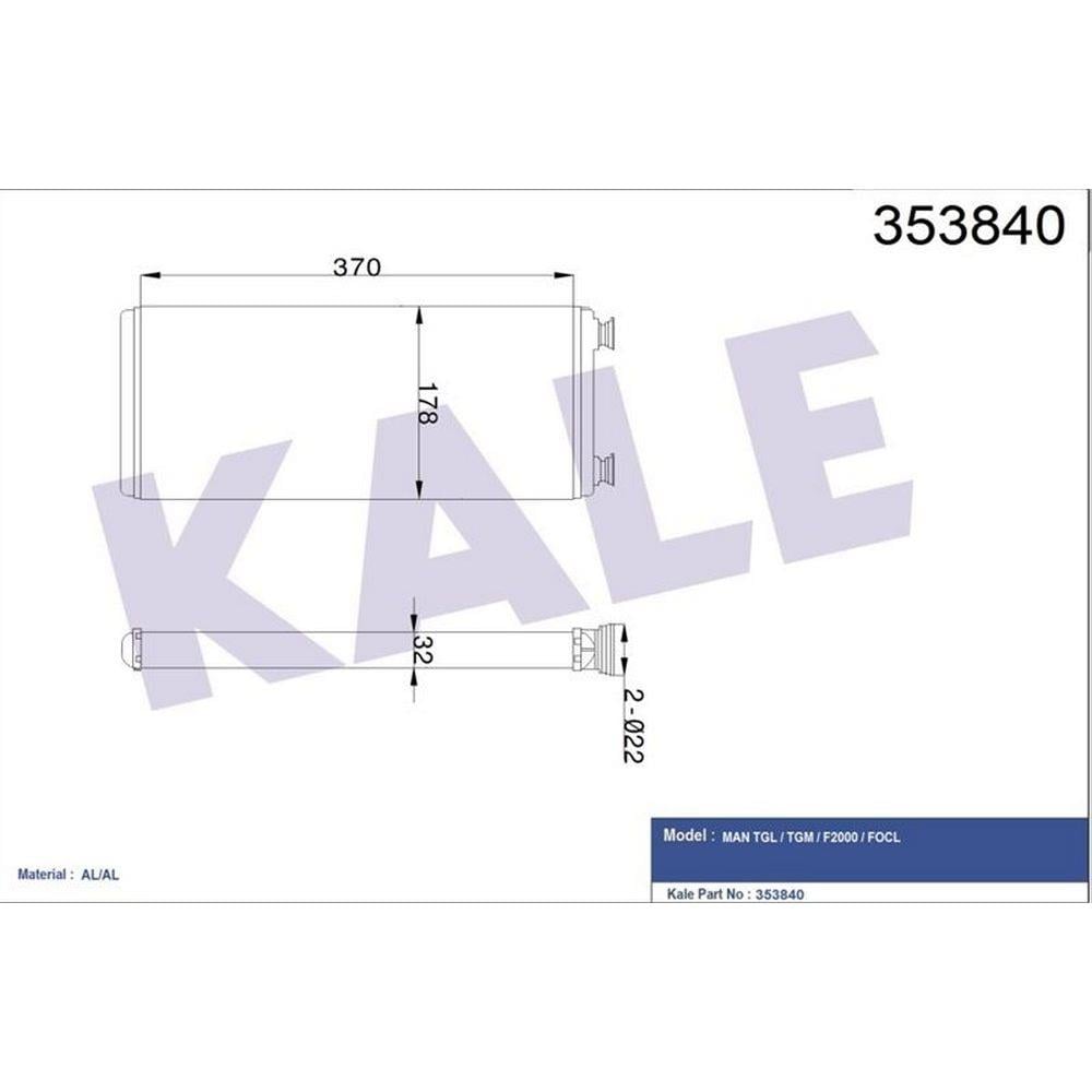 KALORIFER RADYATORU MAN (Y.M.) TGL 12.180>05 D0834 TGA>00 D2866 D2876 TGX-TGS>07 D2066 D2676