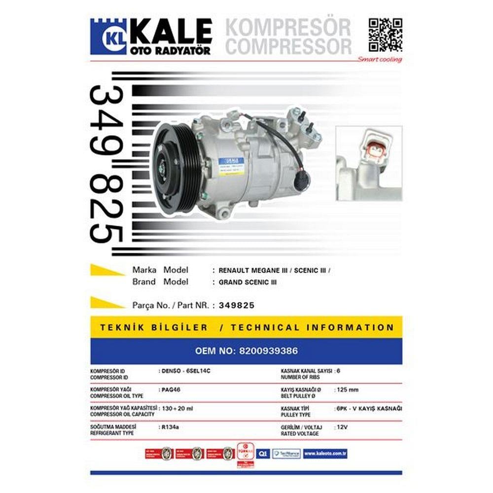 KLIMA KOMPRESORU RENAULT MEGANE III SCENIC III GRAND SCENIC III 1.5DCI K1.6 16V